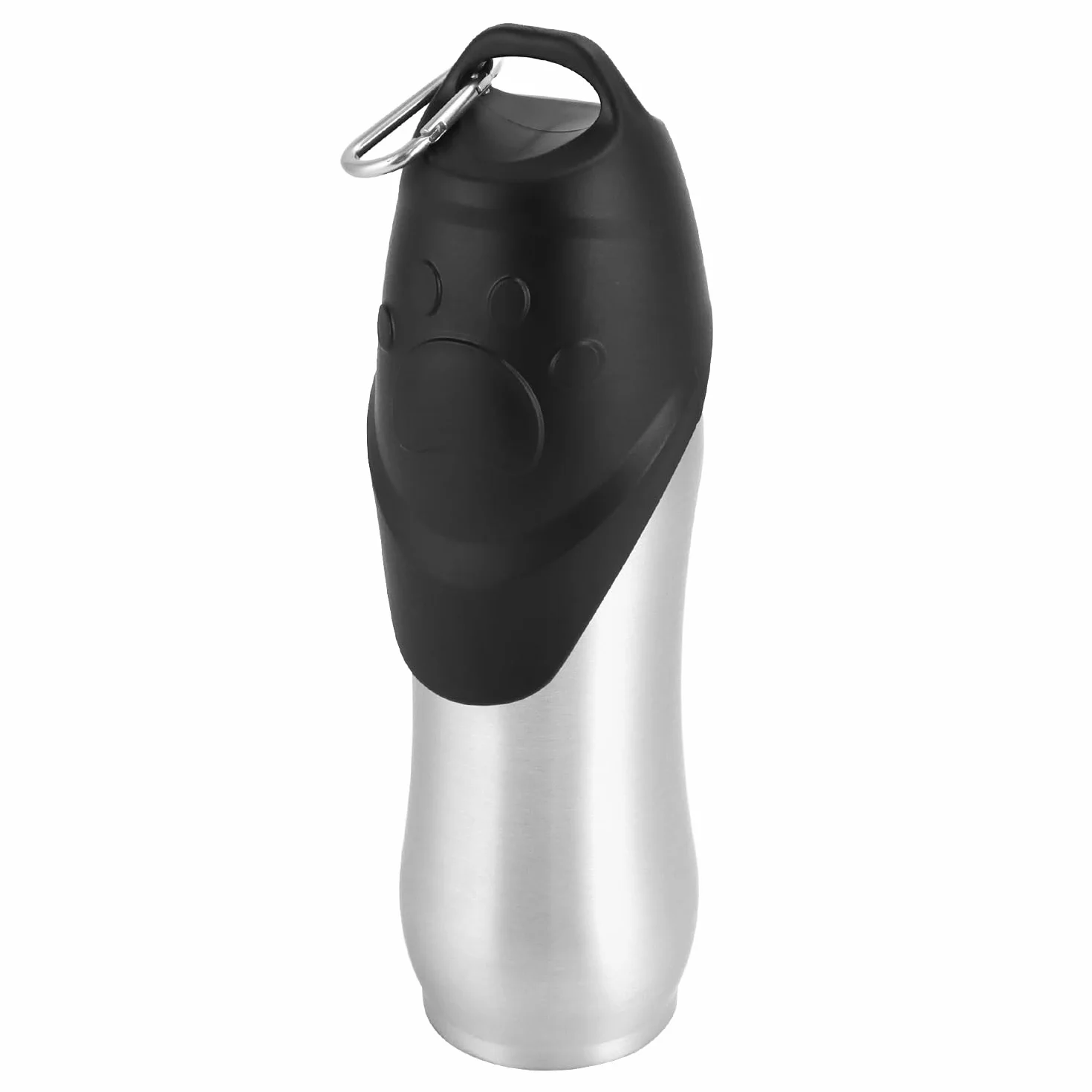 QWORK Duża butelka na wodę dla psa, 750 ml, stal nierdzewna, przenośna, szczelna, izolowana, łatwa do czyszczenia, na spacer, wędrówki, do aktywności na świeżym powietrzu