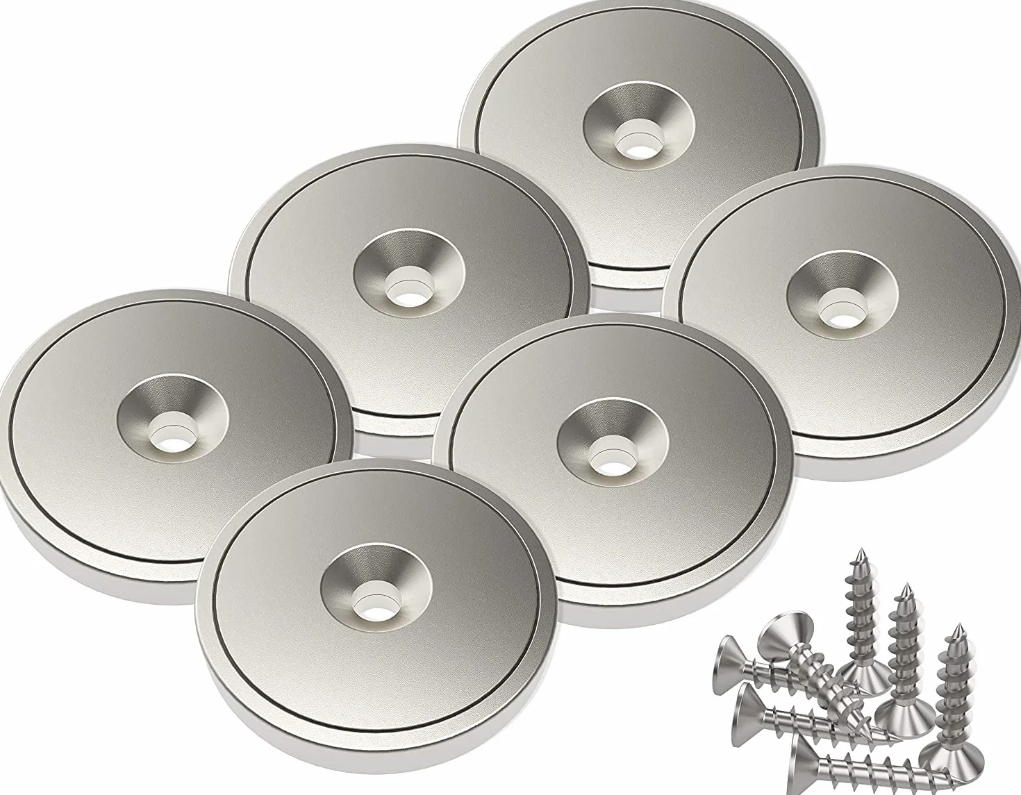 Magnetpro 6 sztuk magnesów z kapsułką 25 kg siły ciągnącej 28 x 5 mm, magnes na garnek z otworem