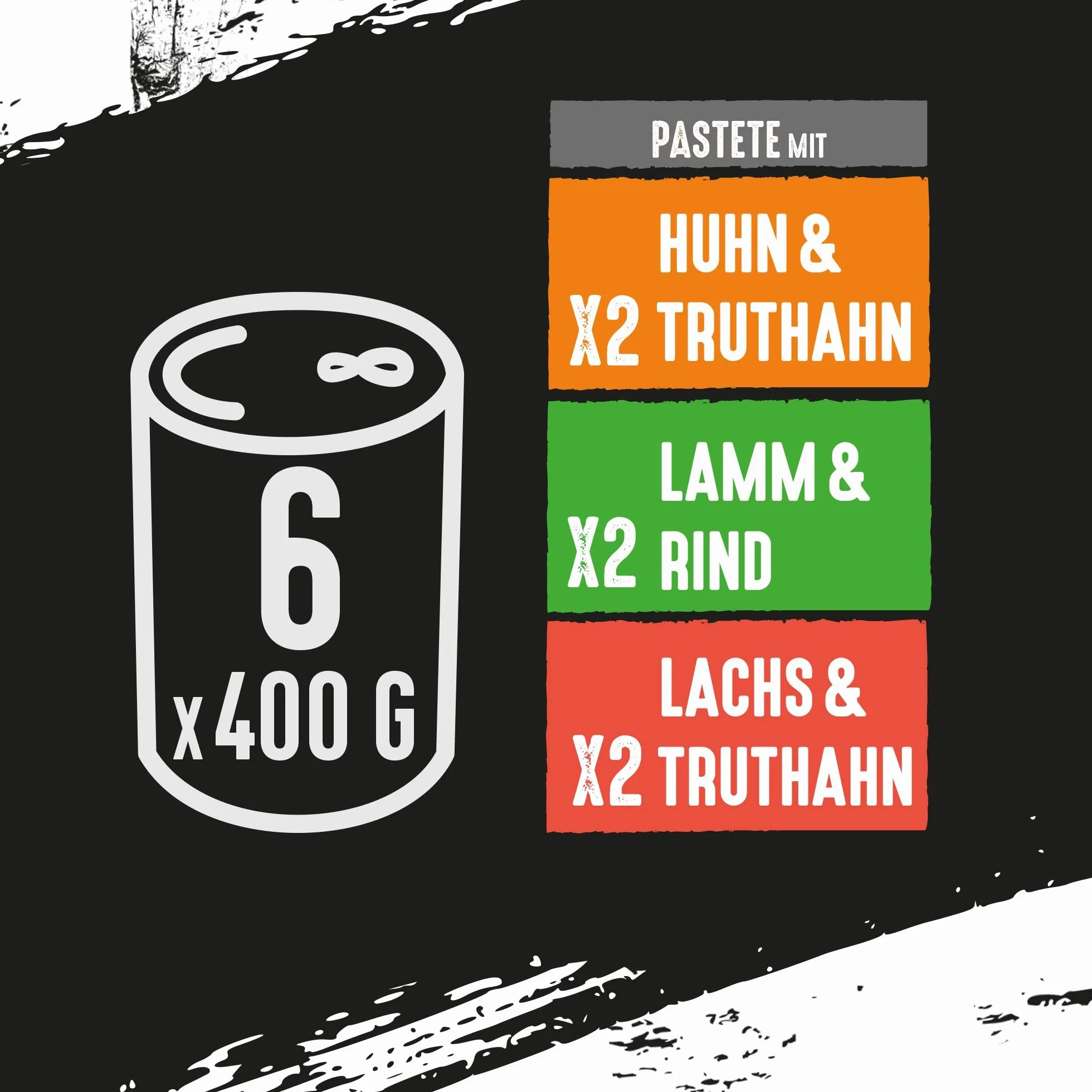 Crave Karma dla dorosłych psów w formie pasztetu, 6 puszek, 6 x 400 g – mokra karma dla psów w 3 różnych odmianach, wyprodukowana w 100% z naturalnego białka, bez dodatku zbóż