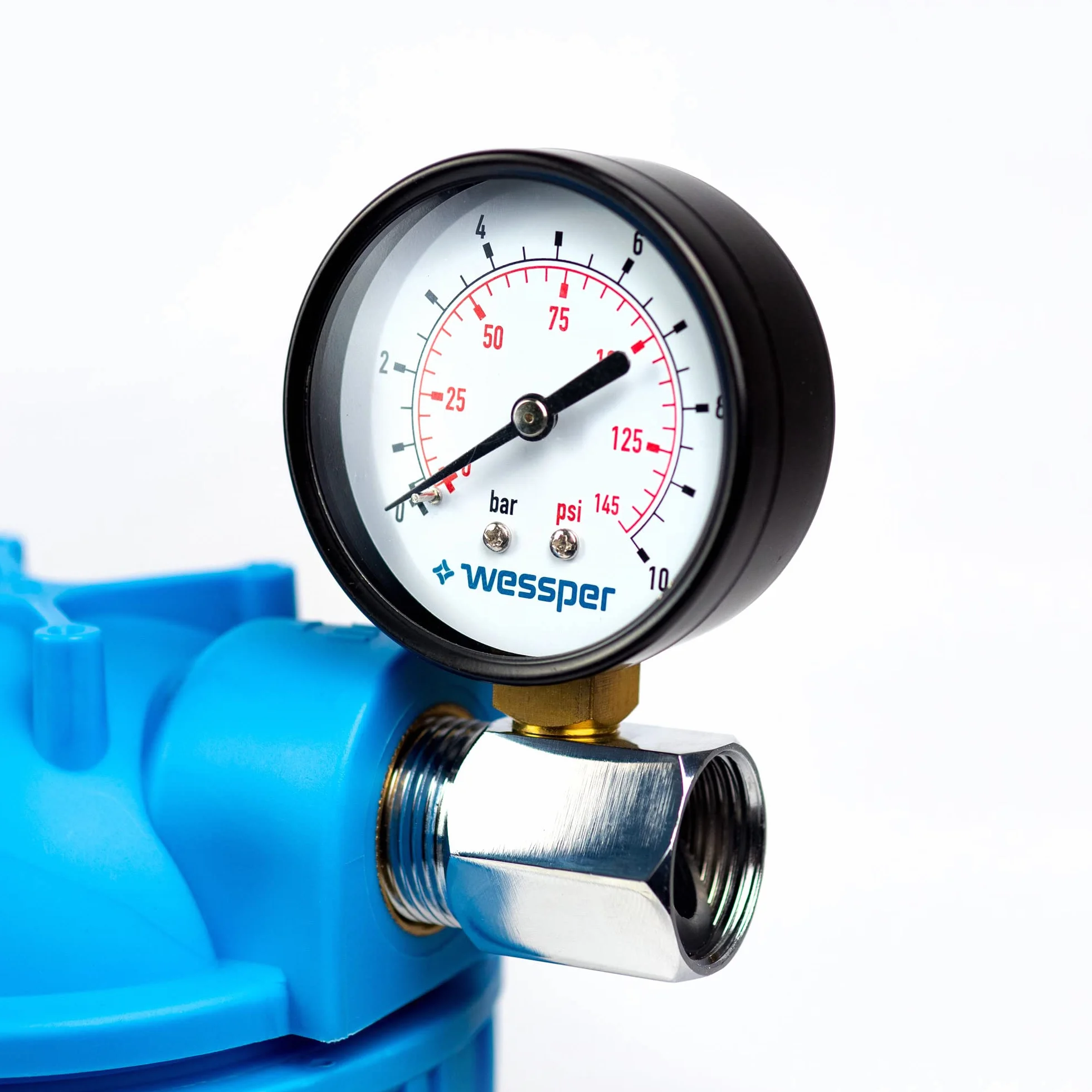 Wessper Manometr 2 Sztuki z Adapterem 10 bar 0-145 psi Ø 1" Podwójna Skala