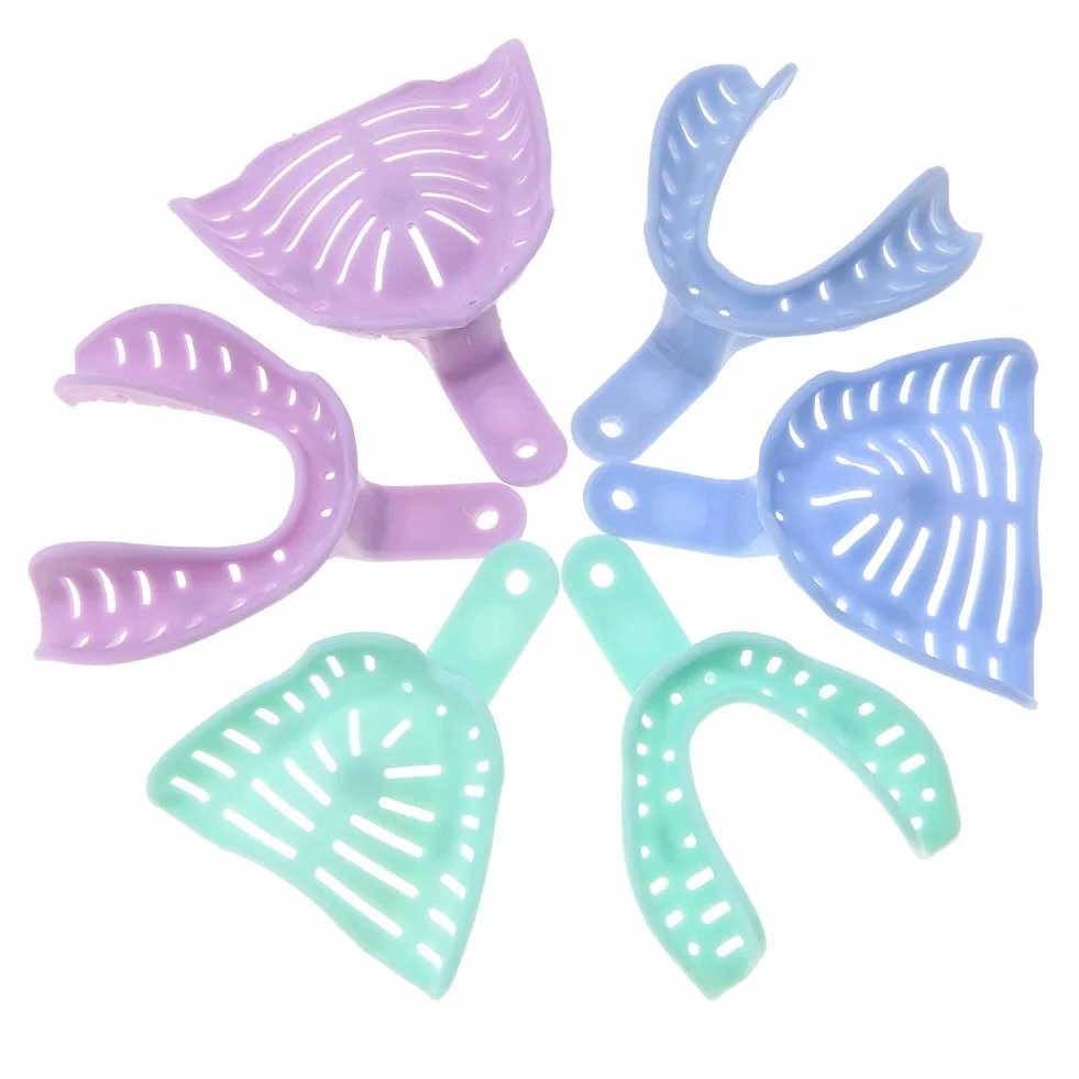 ViaGasaFamido 6 szt. tackek dentystycznych, tworzywo sztuczne, impression trays zęby uchwyt na materiał mieszany losowo kolor,M