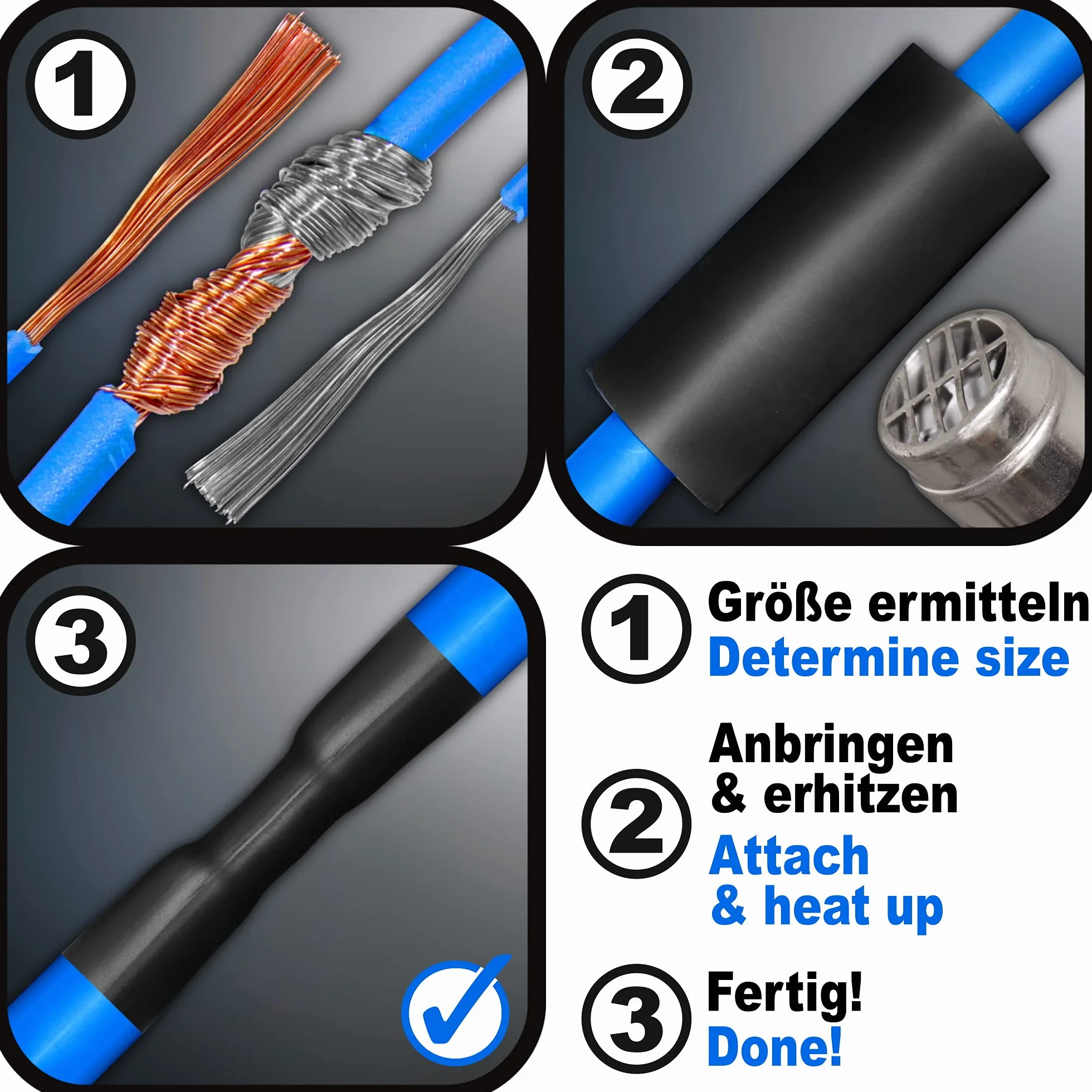 ISOLATECH zestaw rurek termokurczliwych 3:1 Ø6mm 3,8m Ø9mm 2,8m czarny do izolacji Odporne na UV