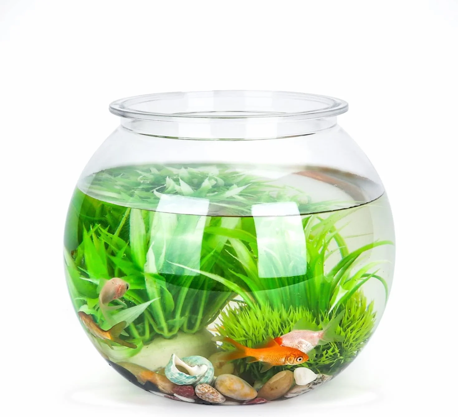 Mini Zbiornik na Ryby, Klasyczna Miska na Ryby w Stylu Bębna, Przezroczysta Plastikowa Okrągła Miska, Akwarium Widok 360°, Centralny Element Akwarium lub Terrarium