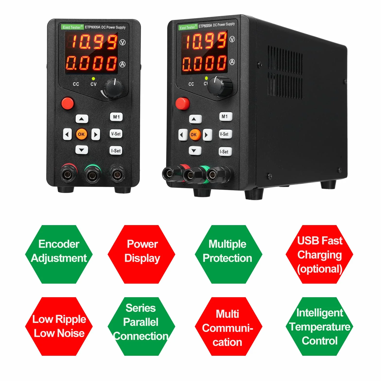 HUIOP ETP6005A Regulowany zasilacz DC 300 W 60 V 5 A Jednokanałowa regulacja enkodera Konserwacja pamięci zdalne sterowanie Zasilacz laboratoryjny