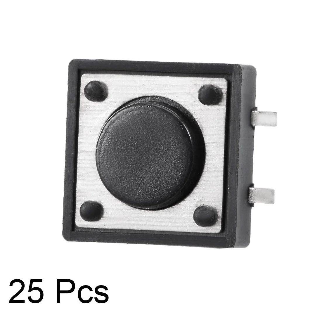 sourcing map 25 sztuk 12 x 12 x 4,3 mm płyta mini/mikro/małe PCB przycisk przełącznik DIP DE