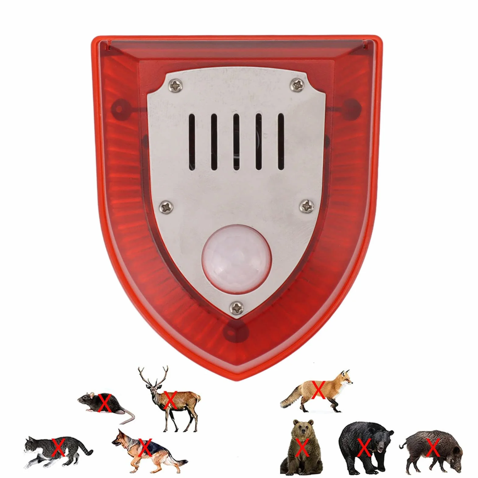 Alarm słoneczny, wodoodporny i pyłoszczelny alarm zewnętrzny, imituje szczekanie psa, środek odstraszający zwierzęta, interfejs USB, poprzez ochronę ładowania, dźwięk indukcyjny, syrena