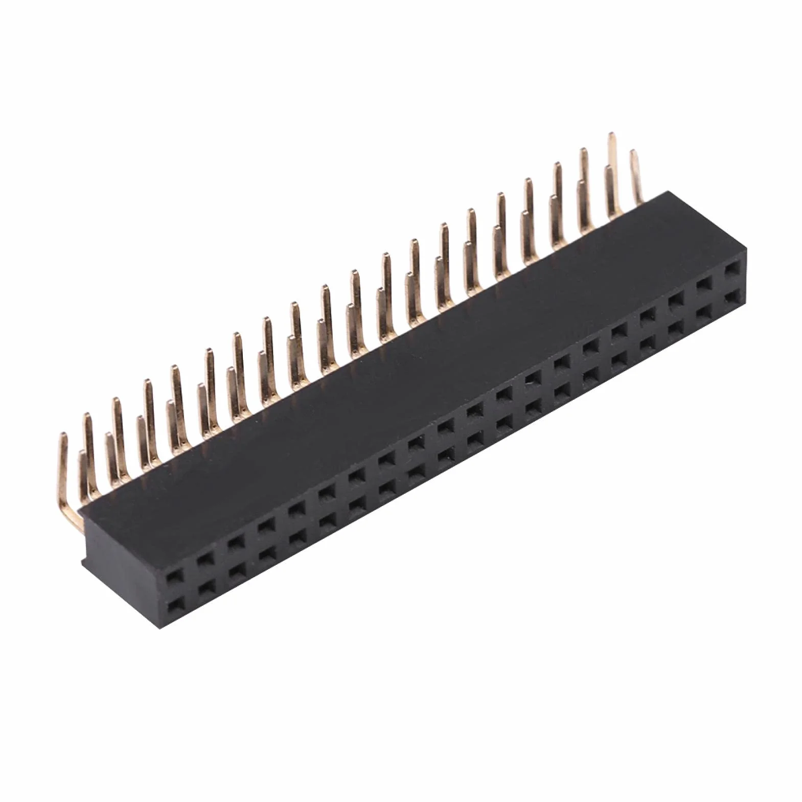Żeńskie nagłówki PCB złącze pasek 2 x 20 pinów 2,54 mm kąt prosty