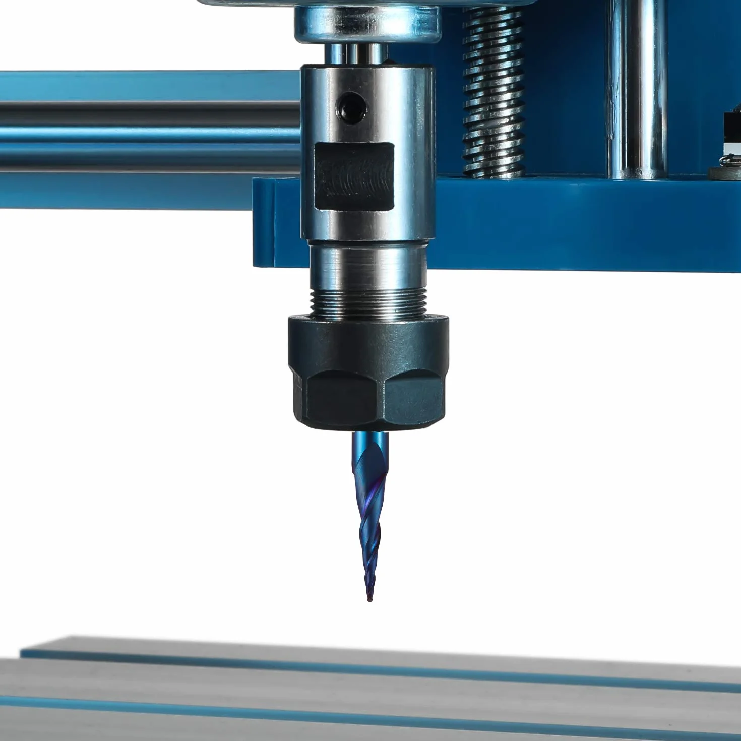 Genmitsu Frez spiralny z noskiem kulowym, 4 szt., 2-punktowy, z nano-niebieską powłoką z węglika wolframu, wiertła do frezowania CNC do grawerowania 2D i 3D, R0.25-1.0, chwyt 1/4", TB04B
