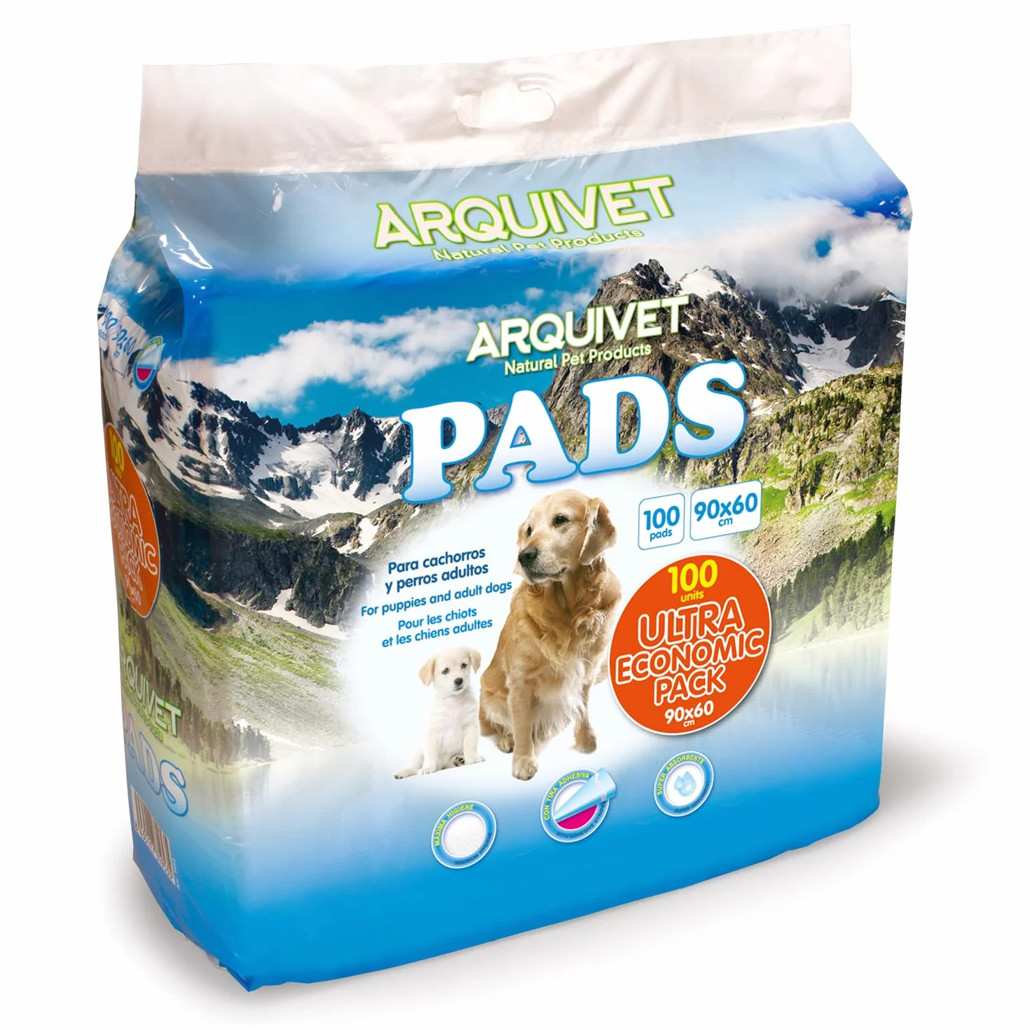 Arquivet 100 sztuk Super Absorbent Dog Pack Ultra EKONOMICZNY Edukacyjne Pralki higieniczne dla psów Jednorazowe Pralki Higieniczna Mata dla psów 90 x 60 cm