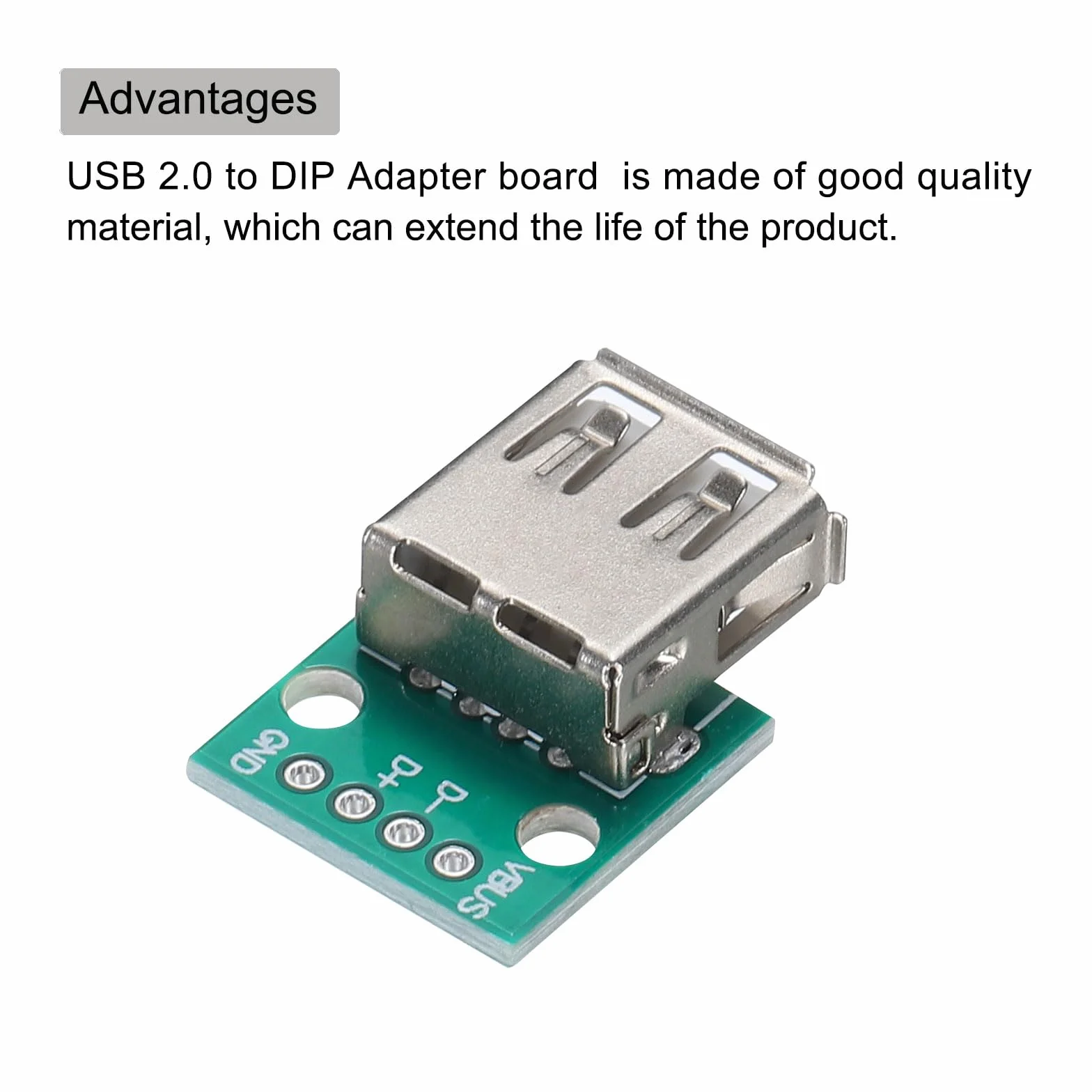 QUARKZMAN 10 szt. USB Breakout Board USB 2.0 do Dip Adapter Board żeńskie gniazda wtykowe 4-pinowe 2,54 mm