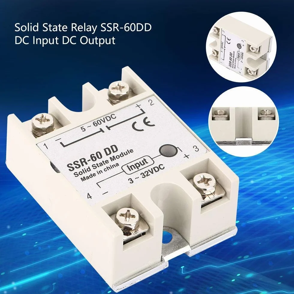 SSR-60DD DC-DC-Halbleiterrelais 60A 3-32VDC bis 5-110VDC Maschinensteuerung