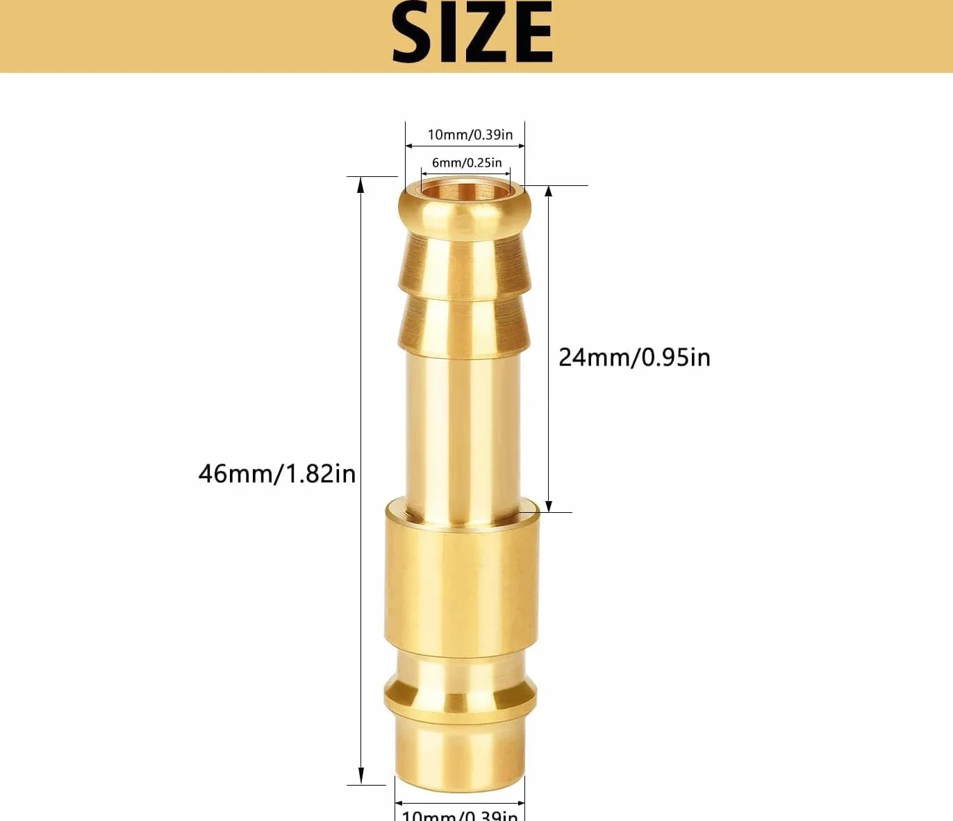 2 szt. złącze sprężonego powietrza 10 mm / gniazdo przyłączeniowe sprężonego powietrza 10 mm mosiądz DN10 gniazdo przyłączeniowe korek węża tuleja zaworowa wtyczka gwintowana złączka