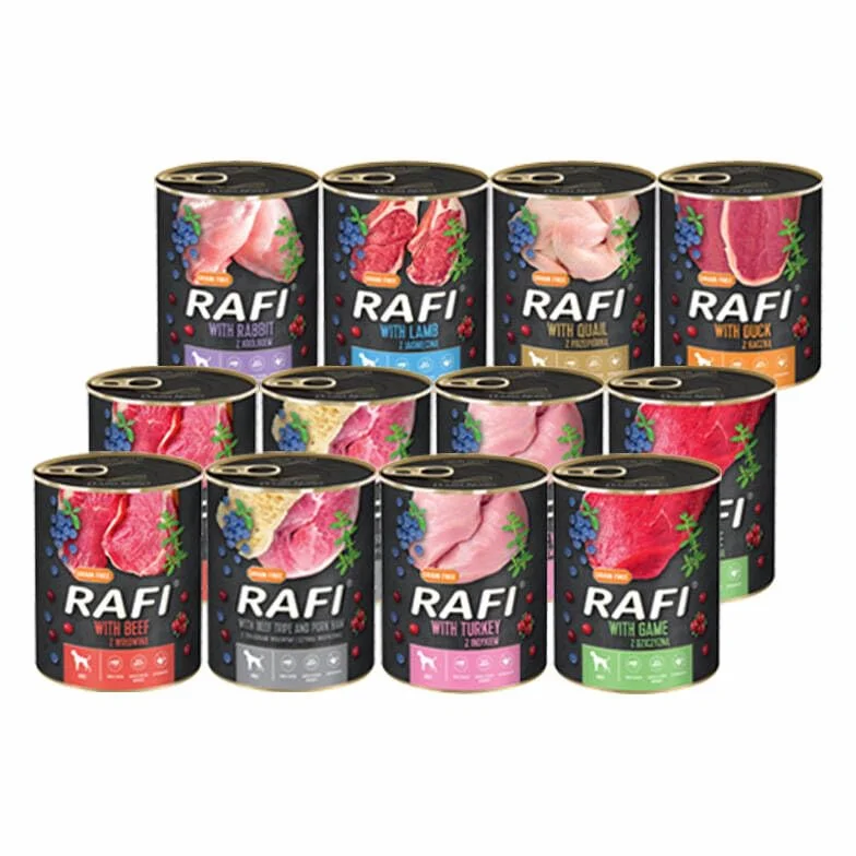Rafi Mokra karma dla psa mix smaków nr 3 zestaw 12 x 800 g