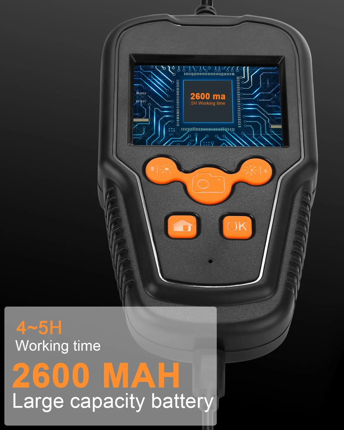Przemysłowa kamera endoskopowa 1080p HD IP68 8mm 5m półsztywny kabel akumulator 2600mAh