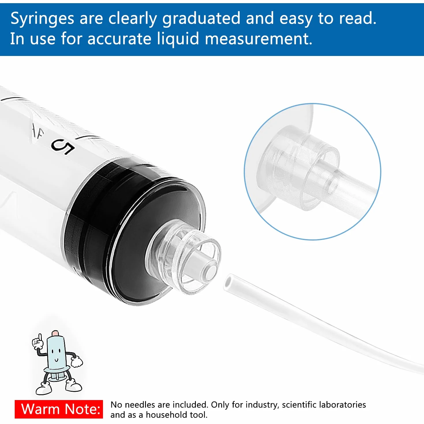 Strzykawka 20ml Luer Lock do Pomiaru Cieczy Laboratorium 10 sztuk