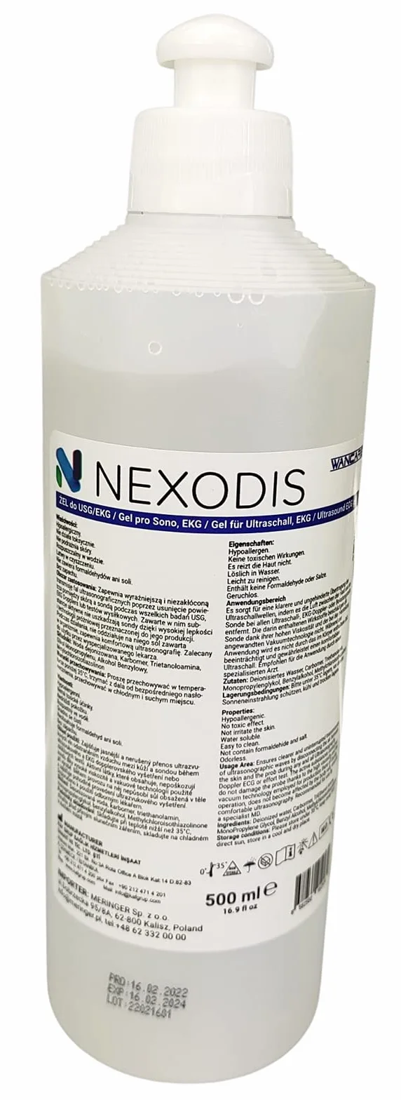 żel do ultradźwięków hipoalergiczny 500 ml do diagnostyki ultrasonograficznej
