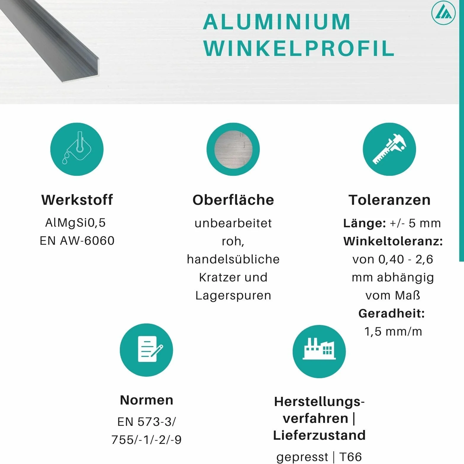 Aluminiowy kątowy profil aluminiowy L profil aluminiowy profil kątowy aluminiowy [60 x 40 x 3 mm x 1500+-4 mm]