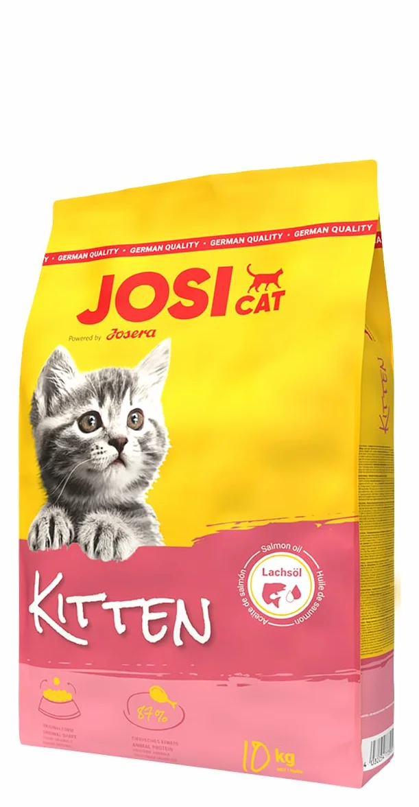 JosiCat Kitten (1 x 10 kg) | Karma dla kotów o wysokiej zawartości energii i cennym olejku z łososia i witamin, sucha karma premium dla rosnących i karmiących kotów, Powered by JOSERA, 1 szt. w