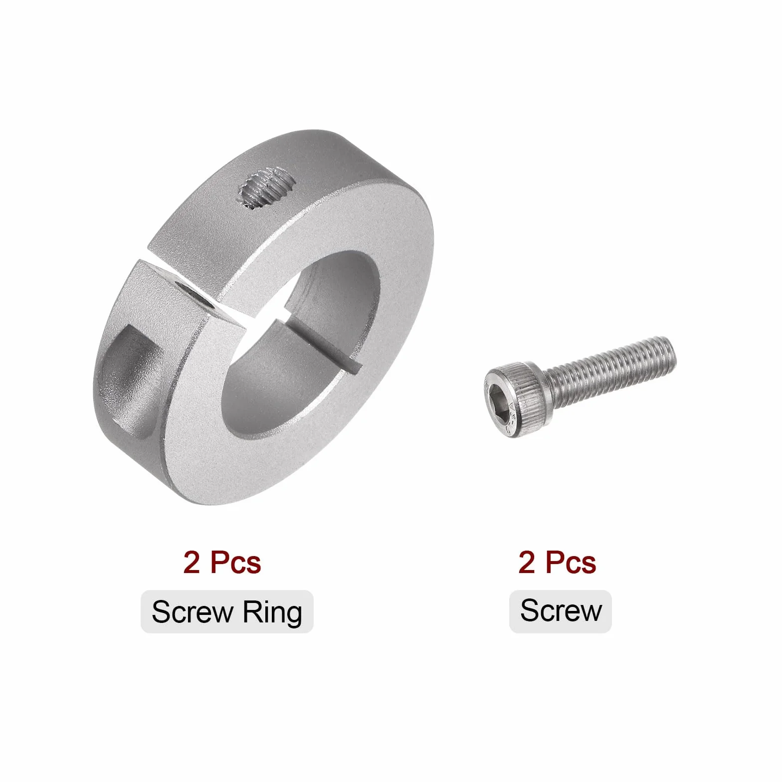 QUARKZMAN 2 szt. kołnierz wału 25 mm, otwór ze stopu aluminium, zestaw śrub, pierścień zaciskowy 45 mm AD 12 mm szerokość do kół, taczek, przekładni osiowych, jednostek maszyn, narzędzi, przemysłowych