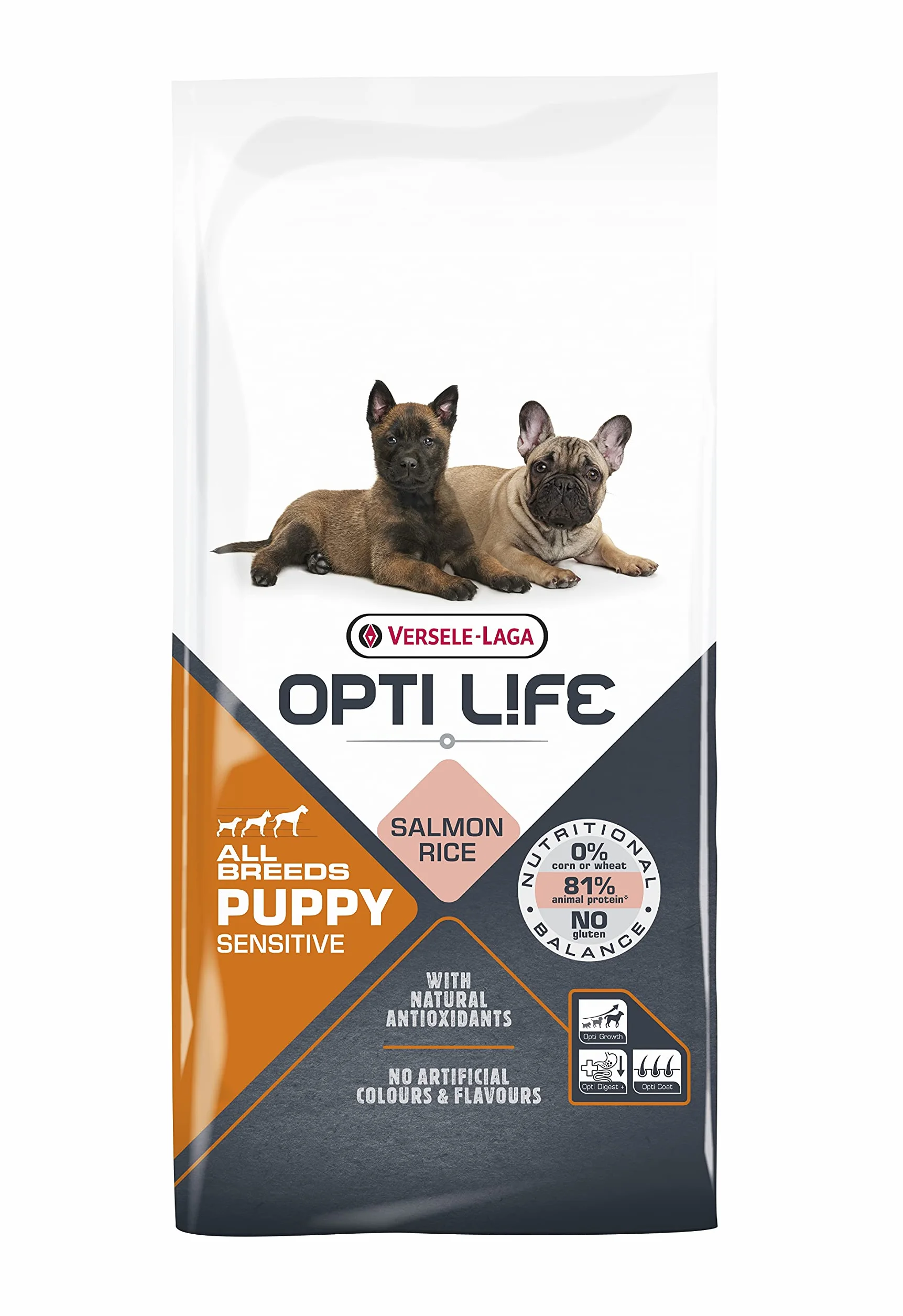 VERSELE-LAGA - Opti Life Puppy Sensitive All Breeds - Krokiety dla wrażliwych szczeniąt - Wszystkie rasy - 12,5kg