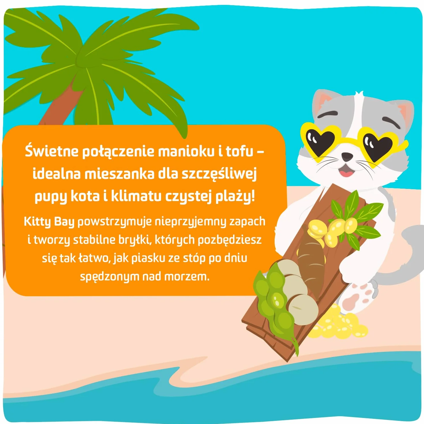 Kitty Bay - Pawperol Spritz - ECO zbrylający się i bezpyłowy żwirek dla kota, tofu i maniok, 10 litrów