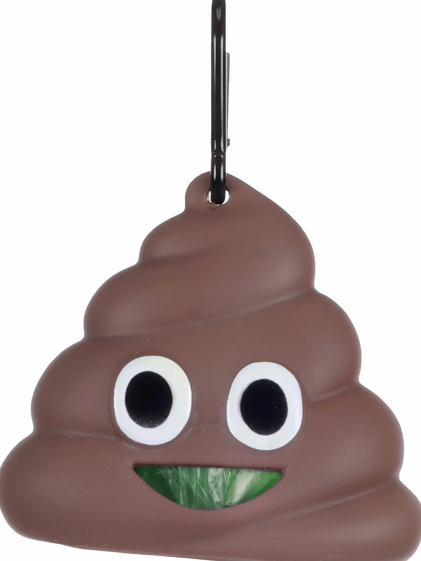 torba na odchody dla psa - Droppie Brun - PVC - zabawny kształt - praktyczny karabińczyk - 9x5x8,5cm - 1 rolki torby