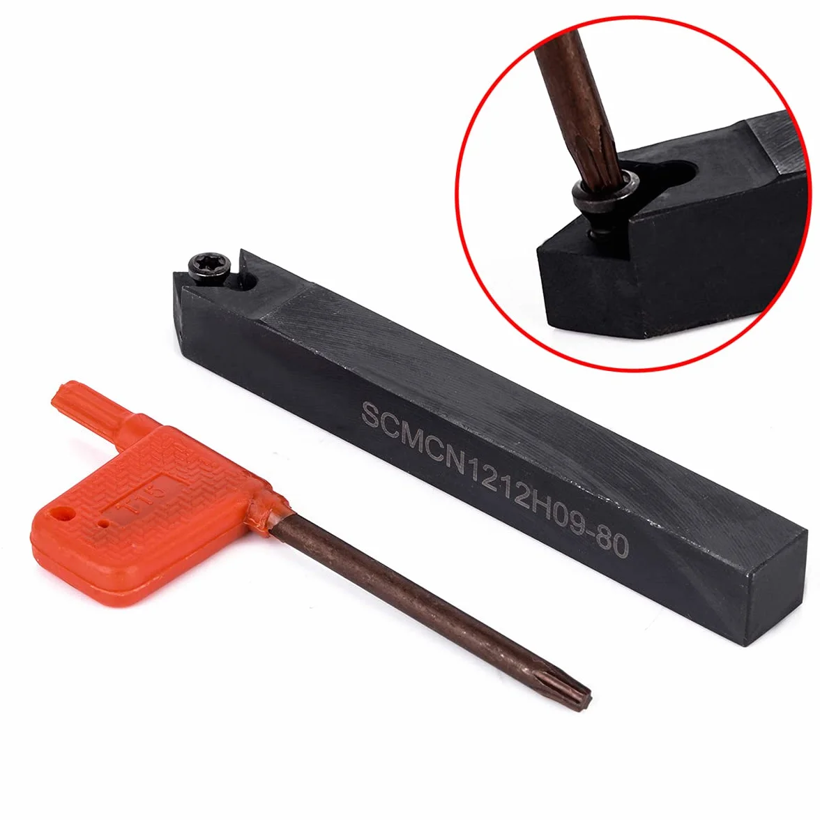 Maizoon Uchwyt narzędziowy do tokarki CNC 4 szt. S12M-SCLCR09 SCLCR1212H09 SCLCL1212H09 SCMCN1212H09 + 10 szt. wkładów z węglika spiekanego + 4 szt. klucz, tokarka wewnętrzna do rowkowania do dużych