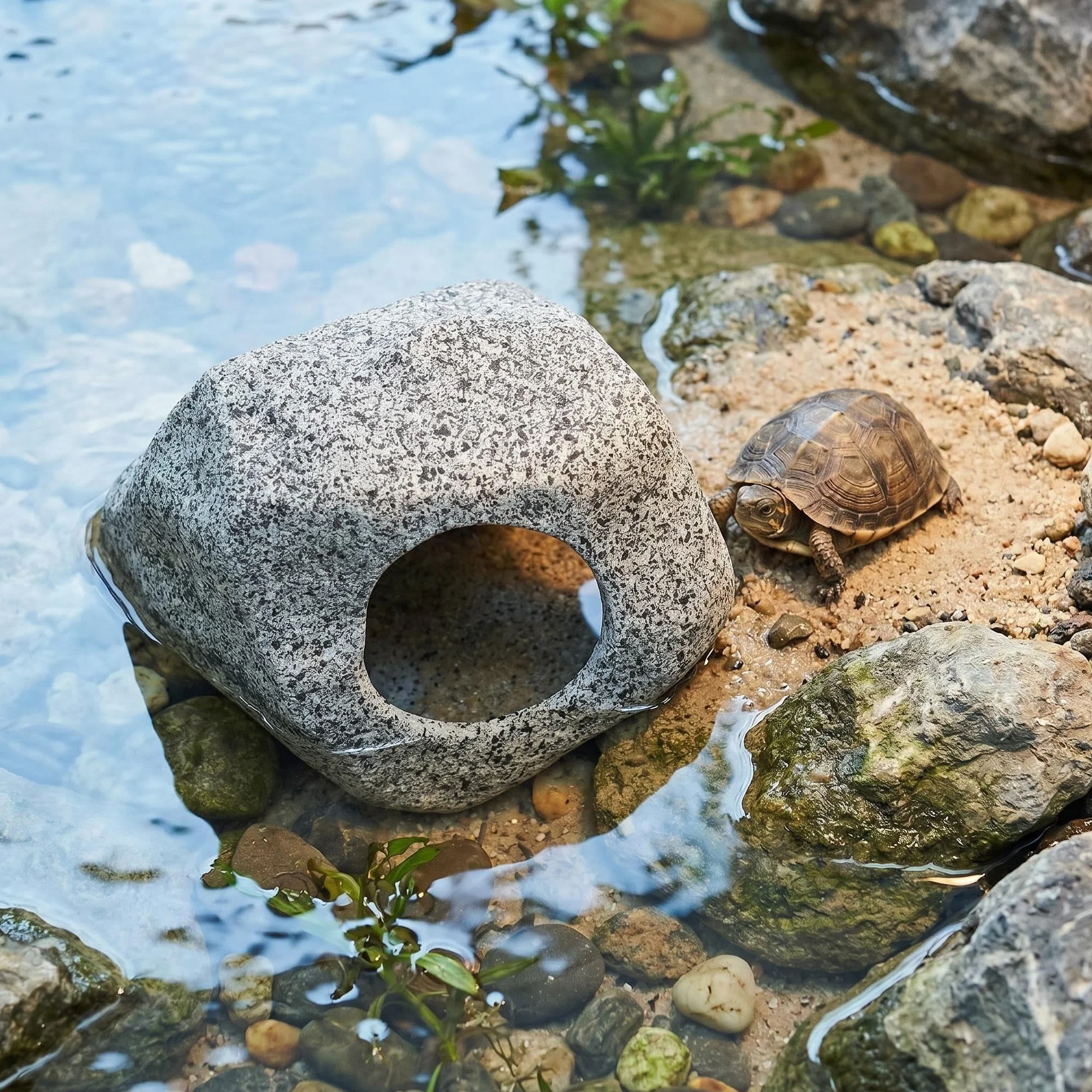 SpringSmart Ceramiczna kryjówka do akwarium, dekoracyjna skała do rozmnażania i zabawy