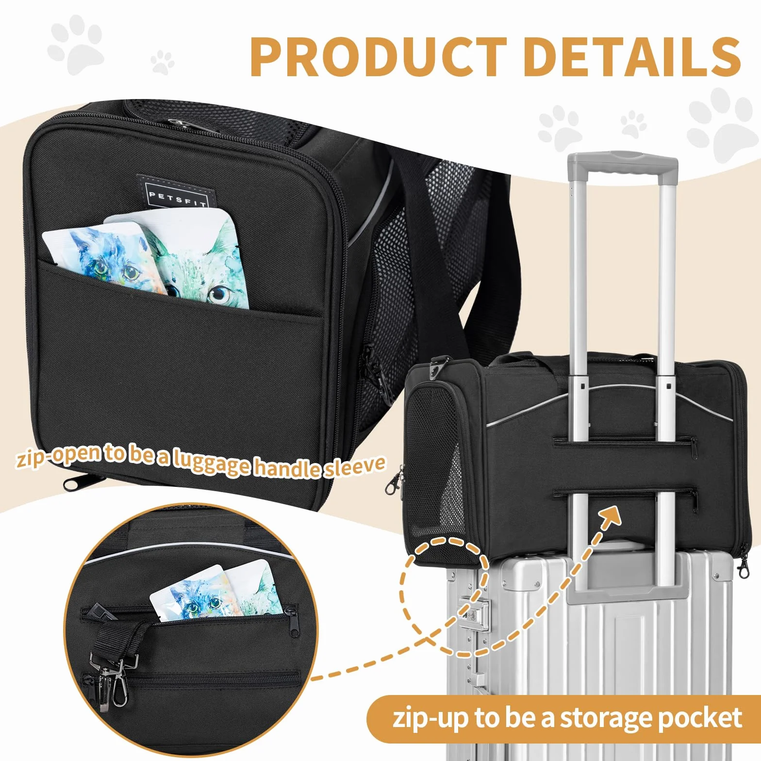 Petsfit Transporter dla Kotów, do 5 kg, Czarny