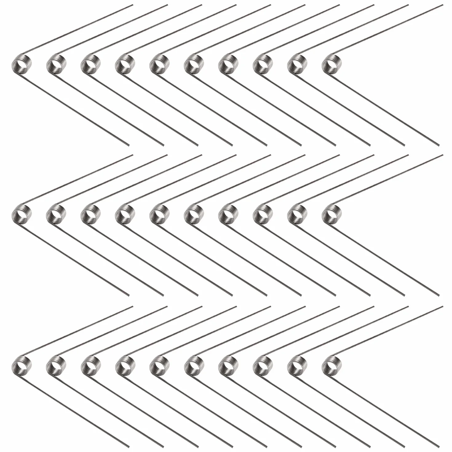 Sprężyny Skrętne ze Stali Nierdzewnej 0.5x4.5 mm 60° Prosta 30 Sztuk