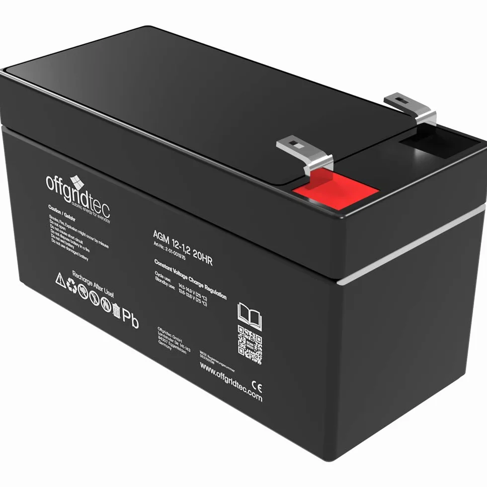 Offgridtec® Akumulator ołowiowy AGM 1,2 Ah 12 V, odporny na cykle UV, zamiennik akumulatora VRLA
