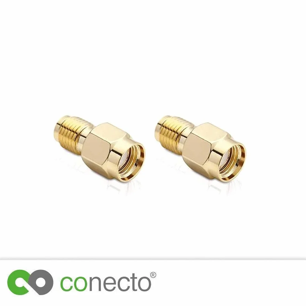 Conecto Adapter SMA RP-SMA pozłacany zestaw 2 sztuk