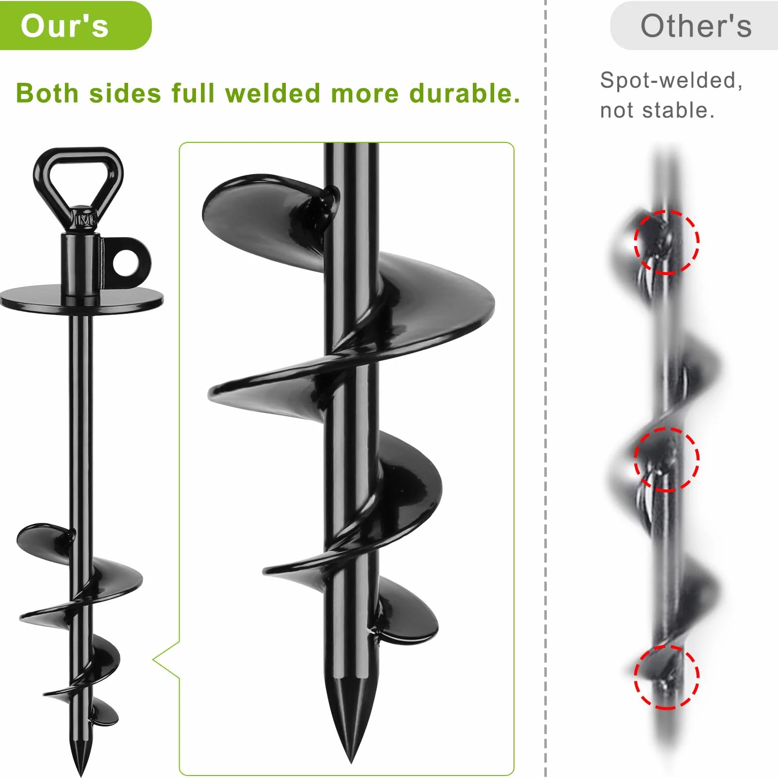SELEWARE Dog Tie Out Stake Heavy Duty Ground Anchor-E