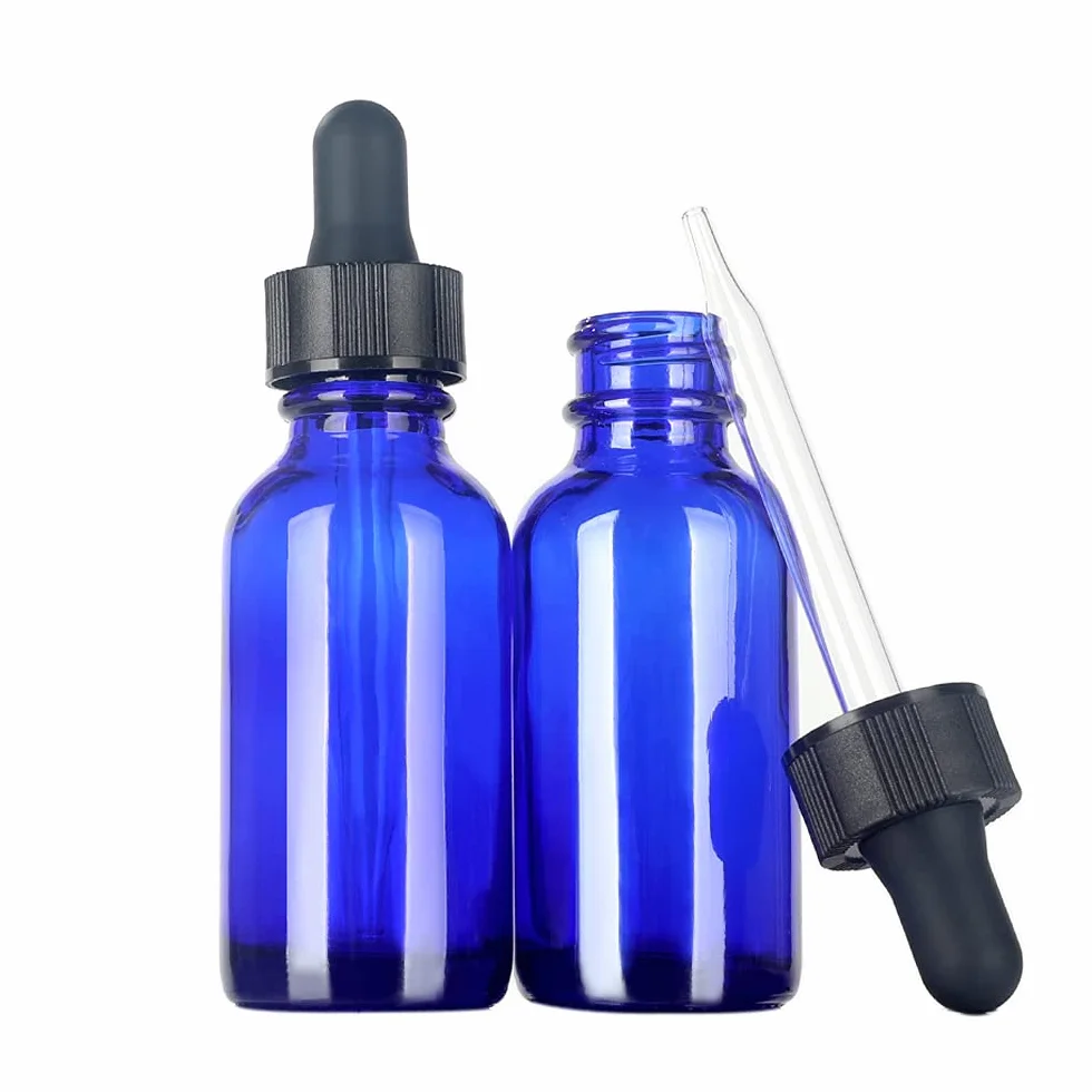 Magic Season Boston okrągłe szklane butelki (niebieskie/30 ml z zakraplaczem / 2 szt.)