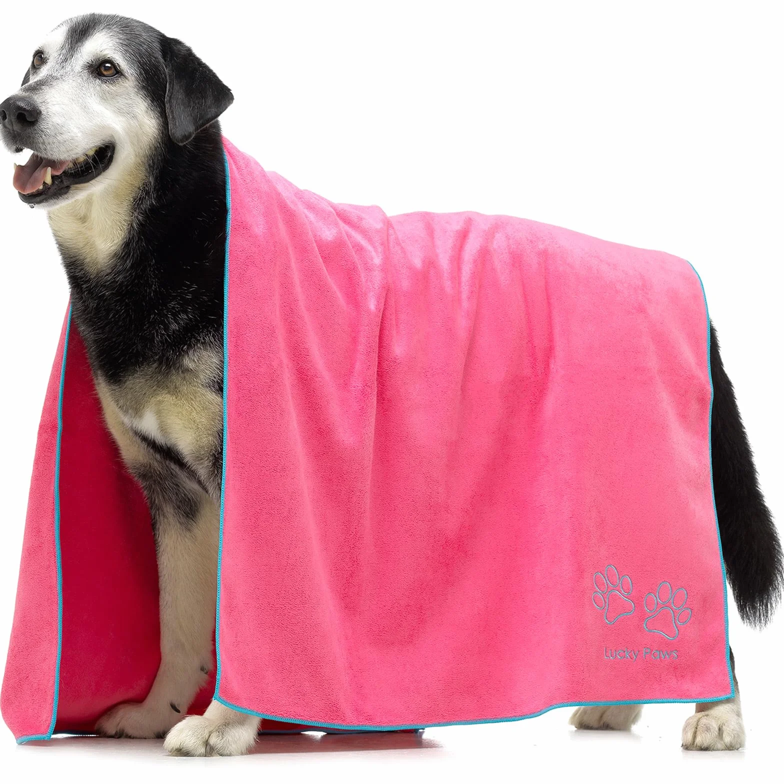 Lucky Paws® Hundehandtuch - Groß - Superabsorbierendes Mikrofaser Handtuch Hund - Schnelltrocknendes Handtuch - Super Weich - Premium Haustierhandtücher