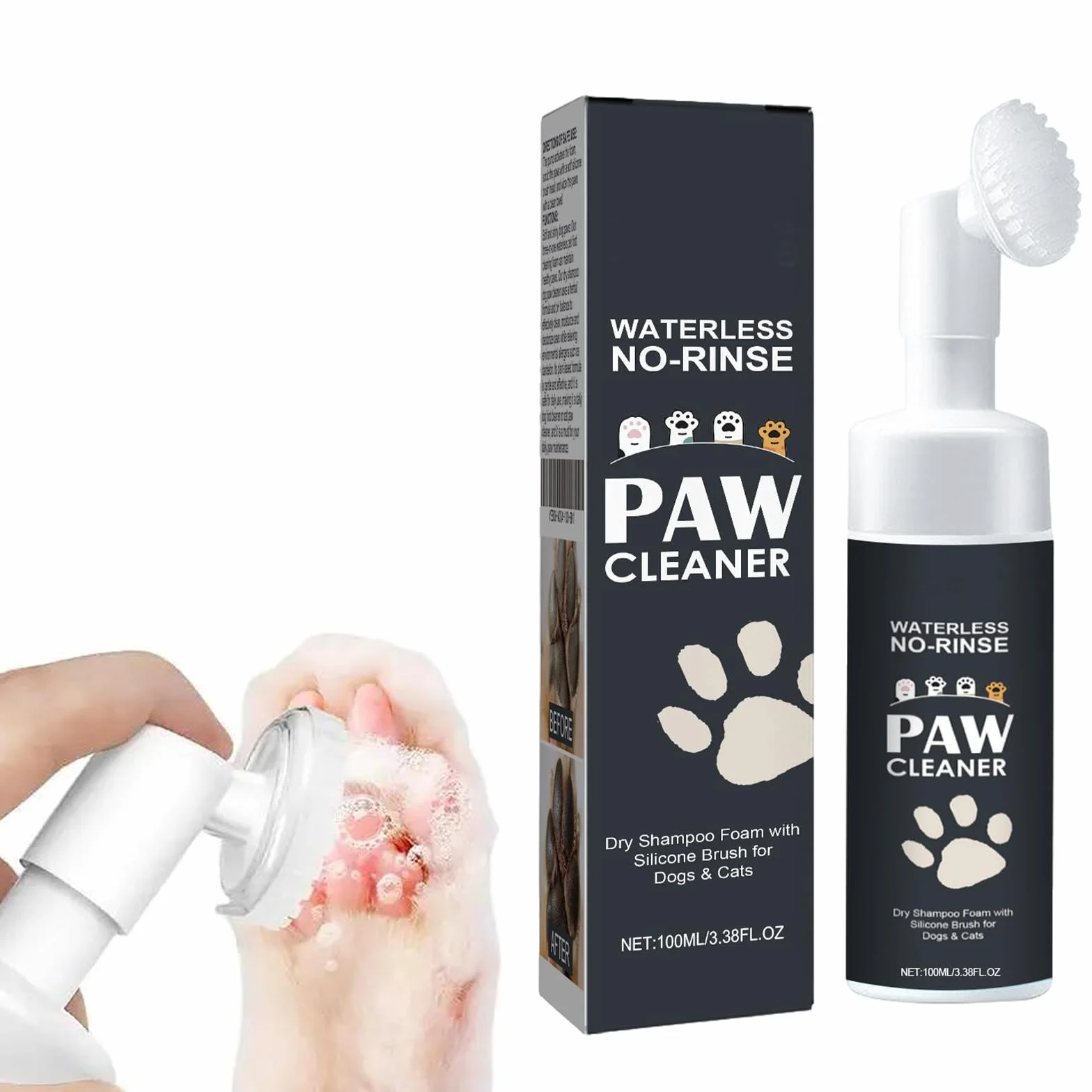 Środek do czyszczenia łap dla psów, kotów, 100 ml, pianka do czyszczenia łap, do czyszczenia łap, akcesoria do pielęgnacji stóp