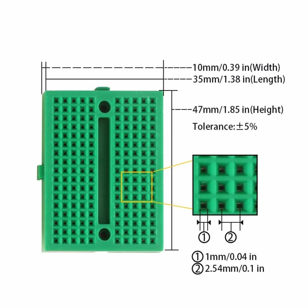 Hailege 6szt. SYB-170 Płytka prototypowa bez lutowania 170 punktów łączeniowych Mini płytka prototypowa YB-170 Płytka PCB prototypowa z wkładką samoprzylepną z tyłu dla