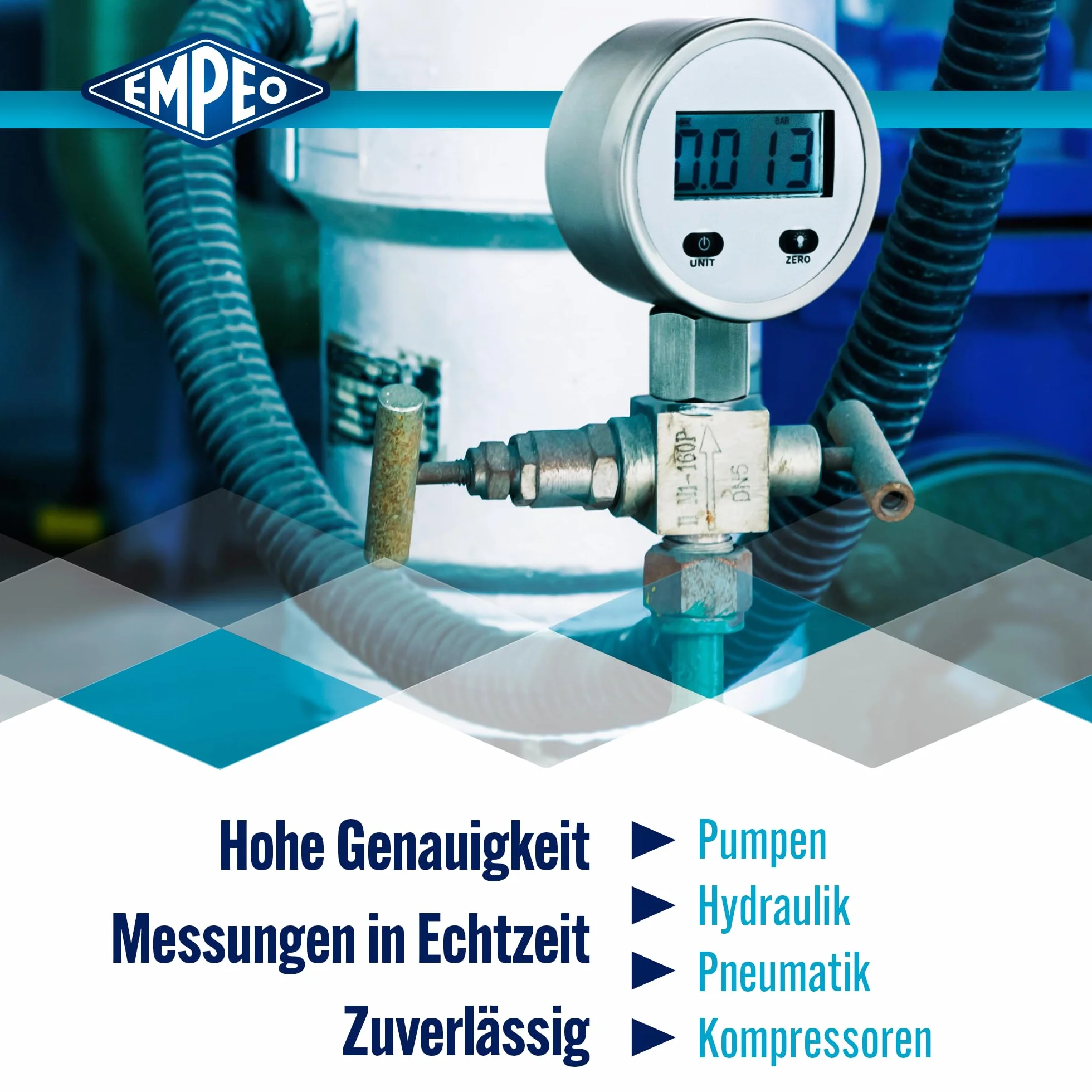 by Messbo cyfrowy manometr Digi-10, 0-25 bar, dokładność 1%, tester ciśnienia z wyświetlaczem LCD, standard G1/4