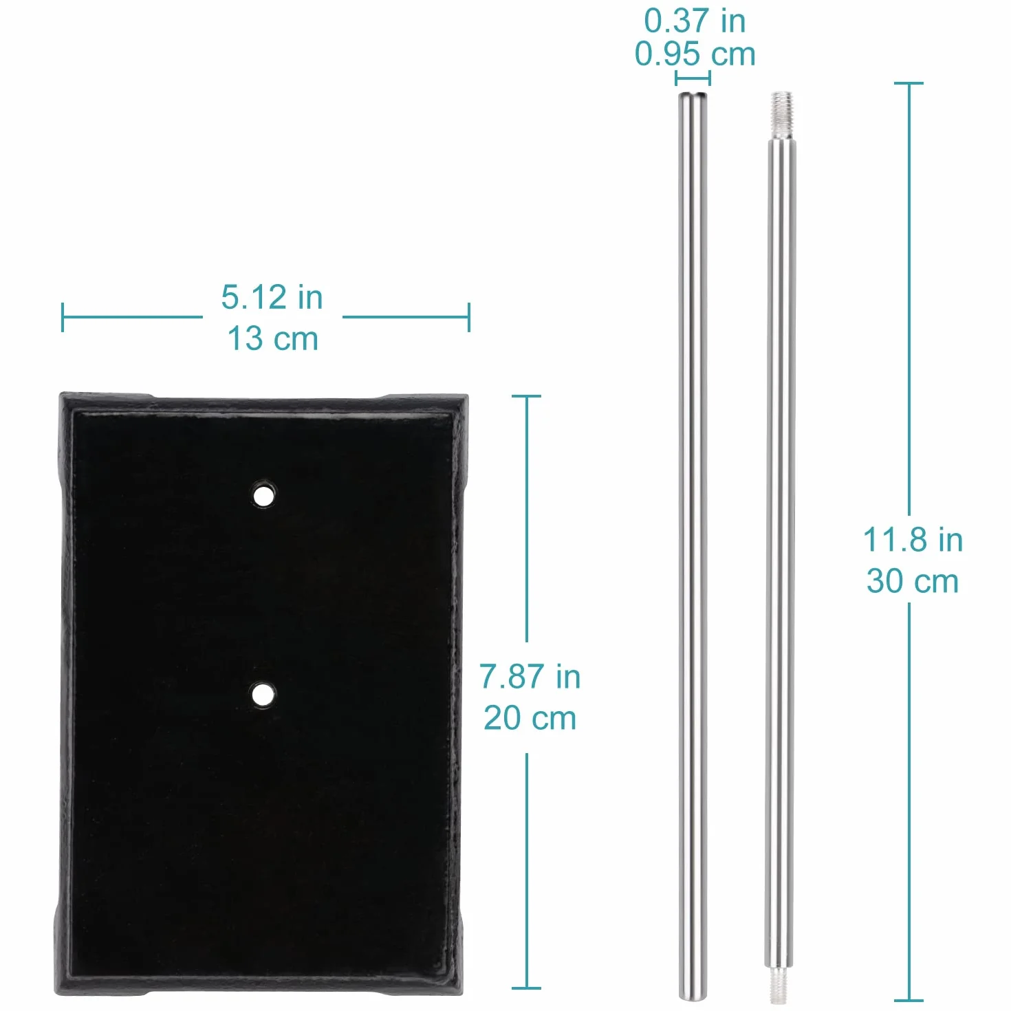 stonylab Stojak laboratoryjny, 200 x 135 mm, stojak na pierścień podporowy z żeliwa z prętem 570 mm do laboratorium