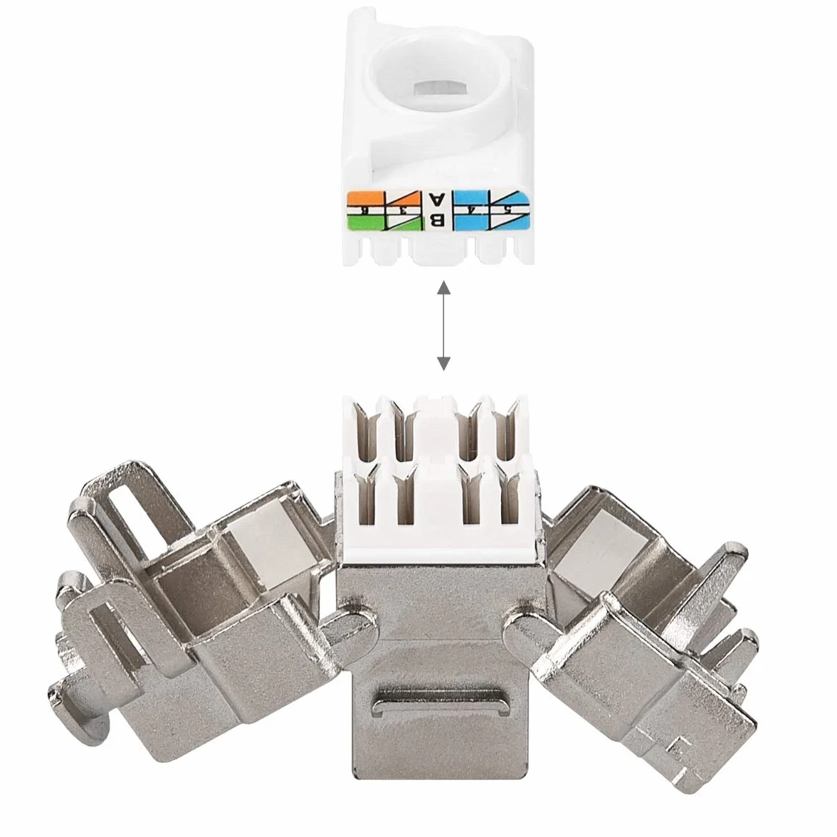 kwmobile Zestaw modułów Keystone RJ45 CAT6A 10G ekranowany 8 szt. + 2-portowa płyta ścienna