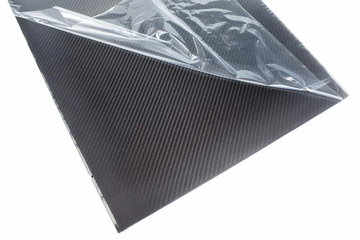 Płyta z włókna węglowego 0,8 mm x 300 mm x 500 mm, splot diagonalny matowe wykończenie