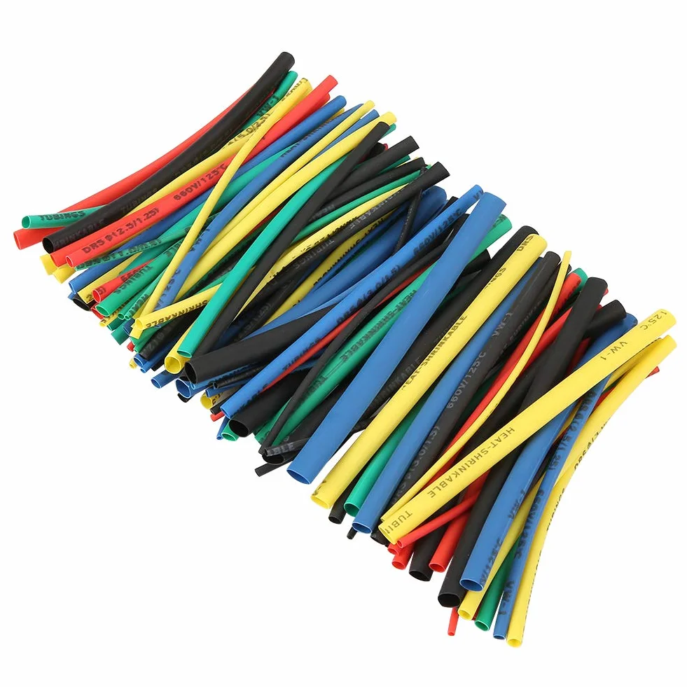 100 stücke Schrumpfschlauch Sortiment 5 Größen 5 Farbe 100mm Draht Kabel Isolierte Hülse Set