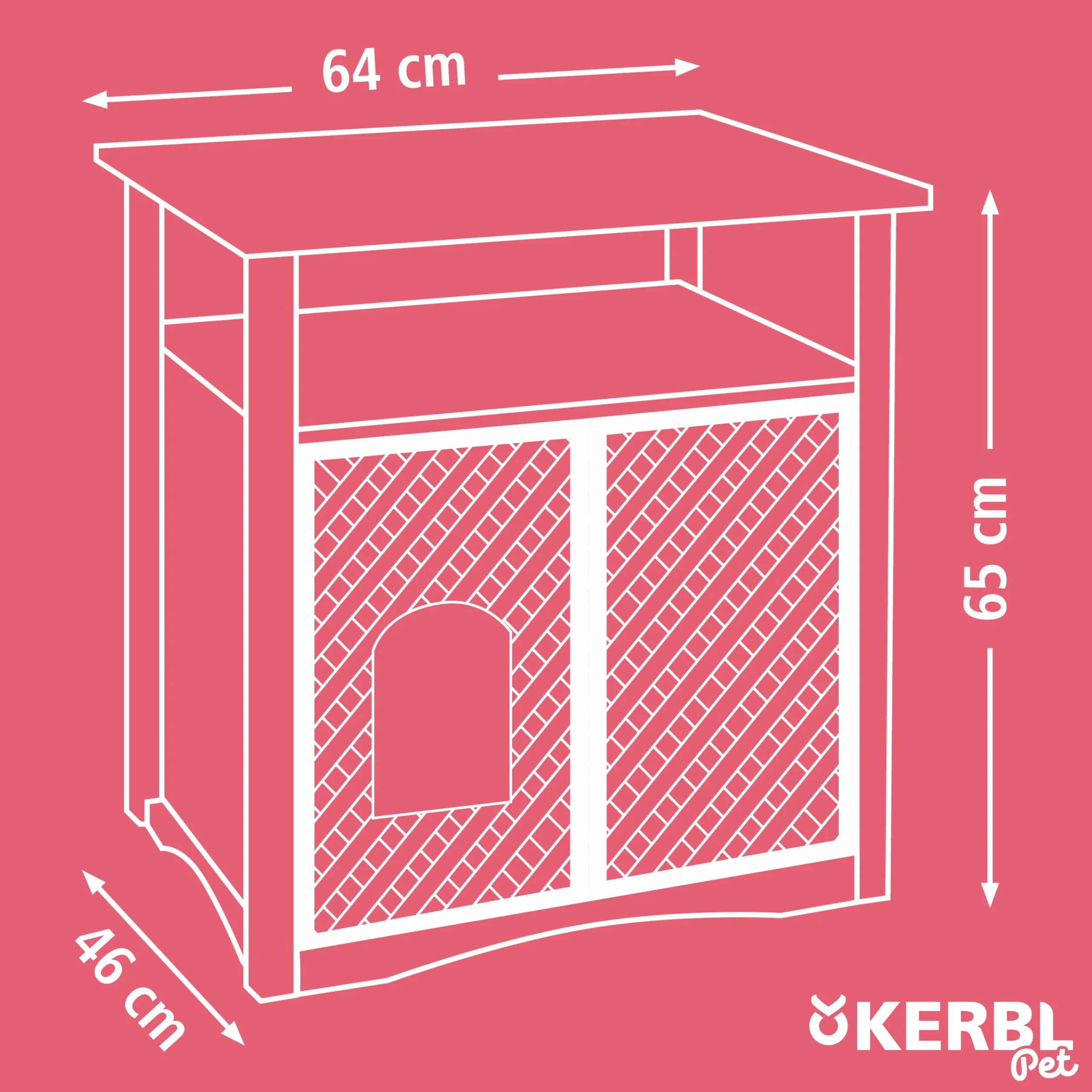 KERBL PET Helena domek dla kota, biały, 64 x 46 x 65 cm