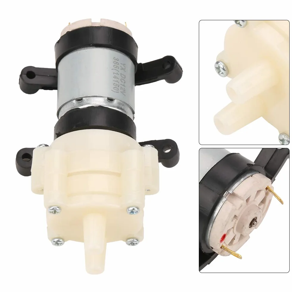 Pompa membranowa, DC 12 V czarna zasysanie wody, mini elektryczna do ekspresu do herbaty, zbiornik na ryby, maksymalny zakres ssania 2 m, przepływ 1,5-2 l/min, głowica hydrauliczna 3 m,