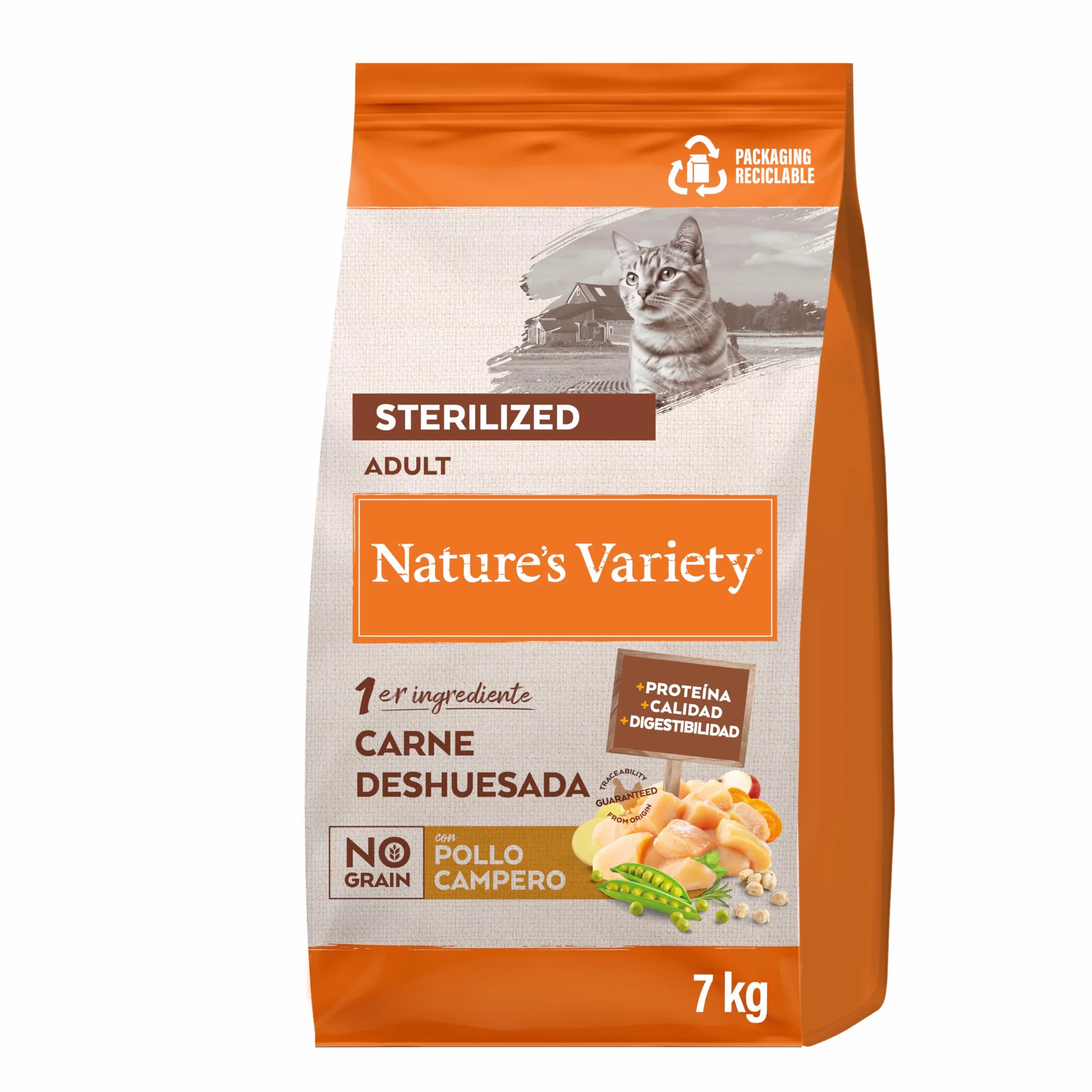 Nature's Variety Selected sucha karma dla kotów, sterylizowana z kurczakiem bez kości, wielokolorowa, 7 kg (1 sztuka)