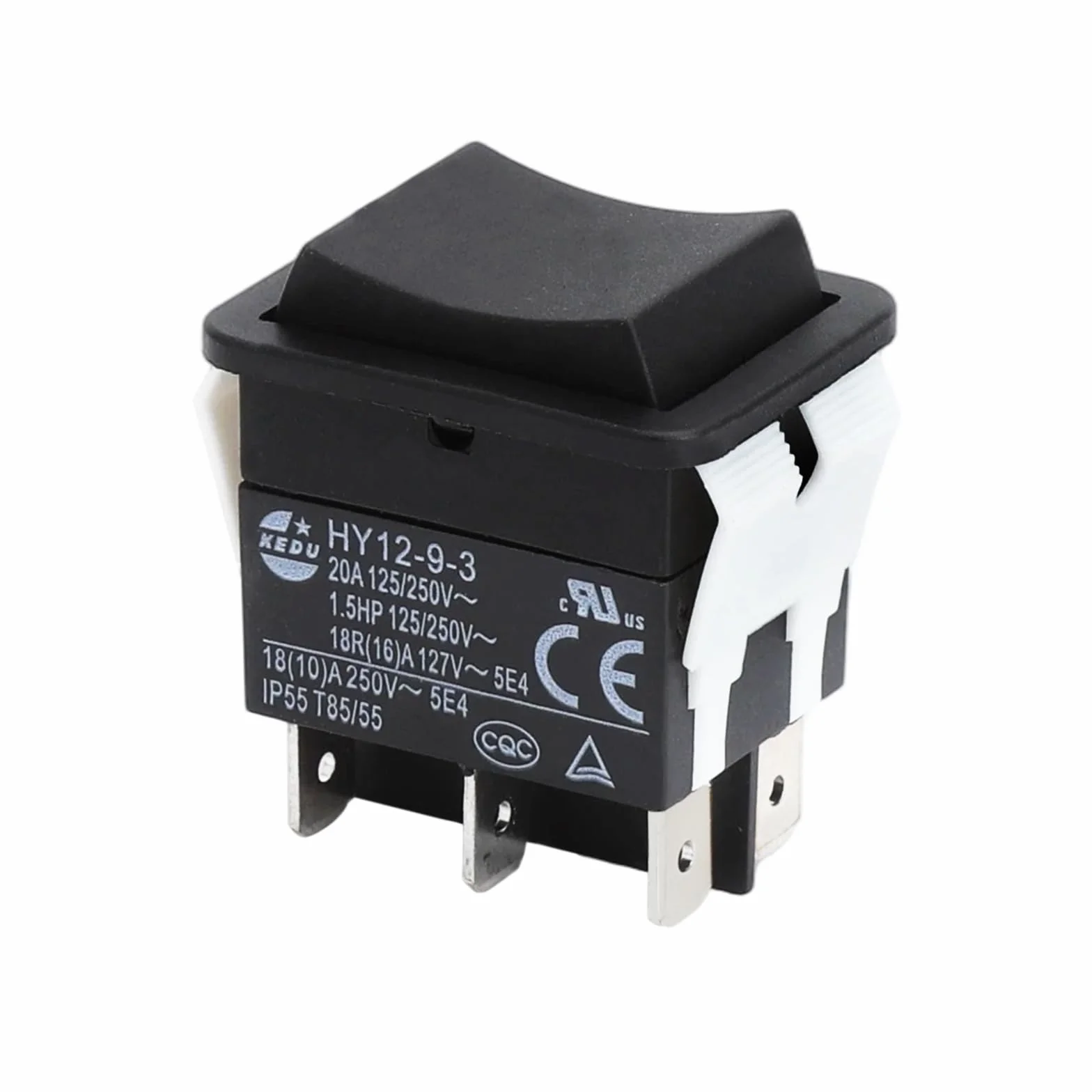 6-biegunowy przełącznik kołyskowy HY12-9-3 przełącznik przyciskowy 125/250 V 20 A 2HP przycisk wyłączony na industrialny elektryczny przełącznik Ripper do elektronarzędzi przemysłowych