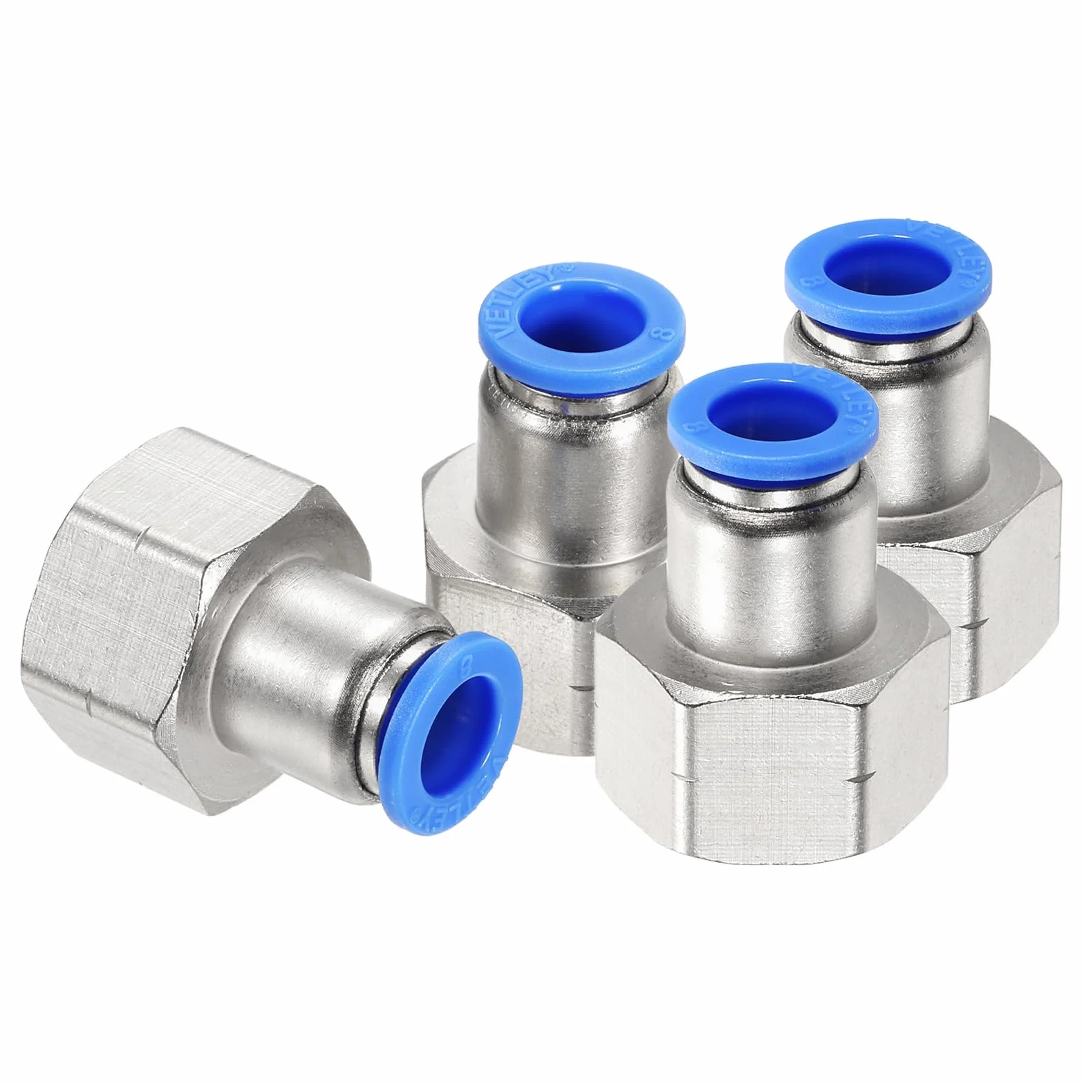 QUARKZMAN złączki gwintowane 3/8" NPT Push-To 5/16" OD PCF 08-03 srebrne