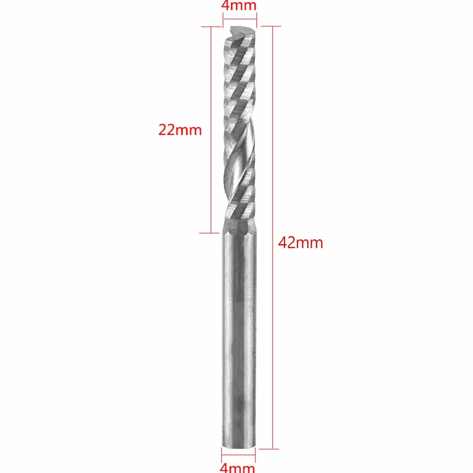 Frez Trzpieniowy Z Węglika Wolframu 4mm Pojedynczy Flet CNC 10 Sztuk