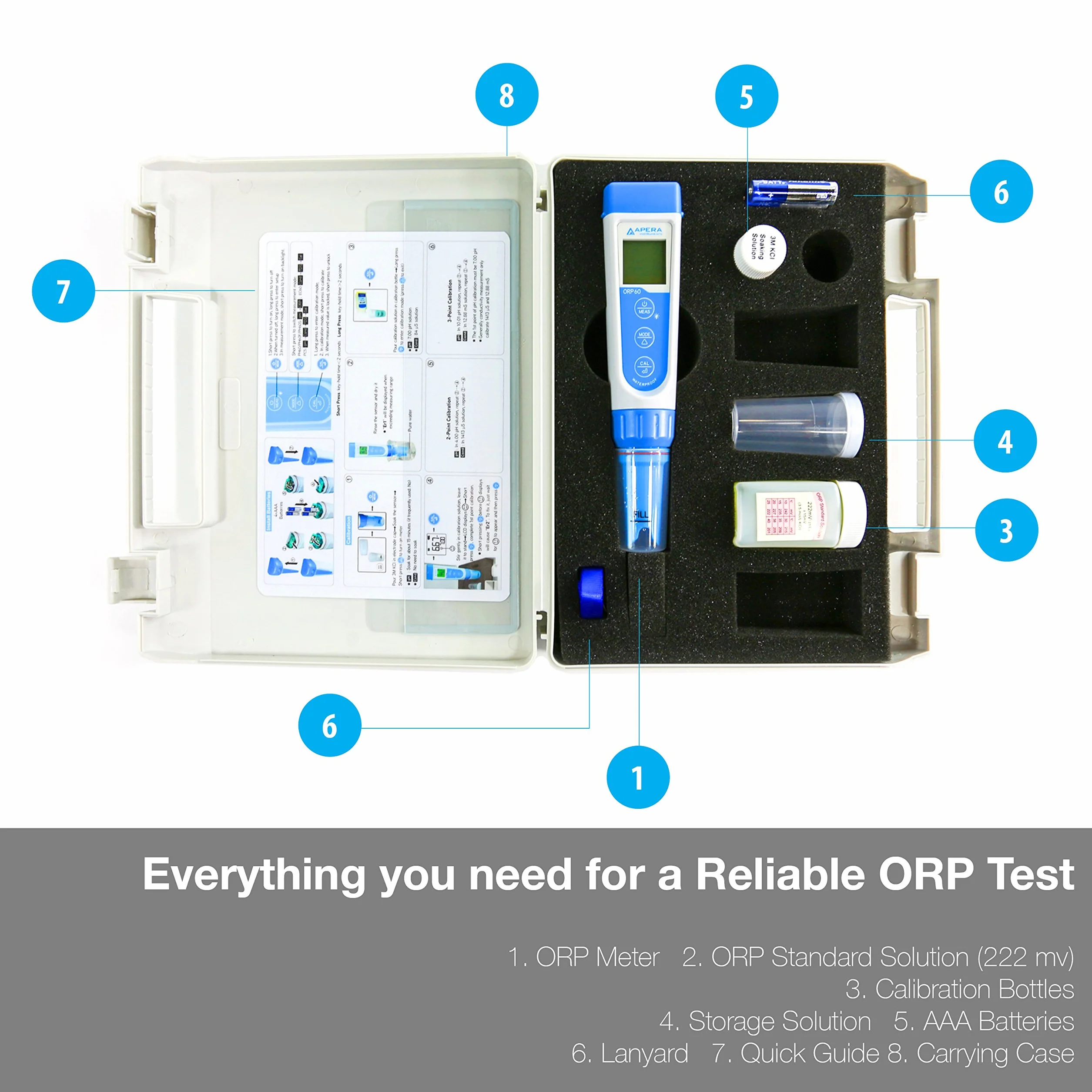 Apera Instruments ORP60 miernik ORP kieszonkowy z wymienną elektrodą dokładność ±1 mV/±0,2% zakres ±1000 mV