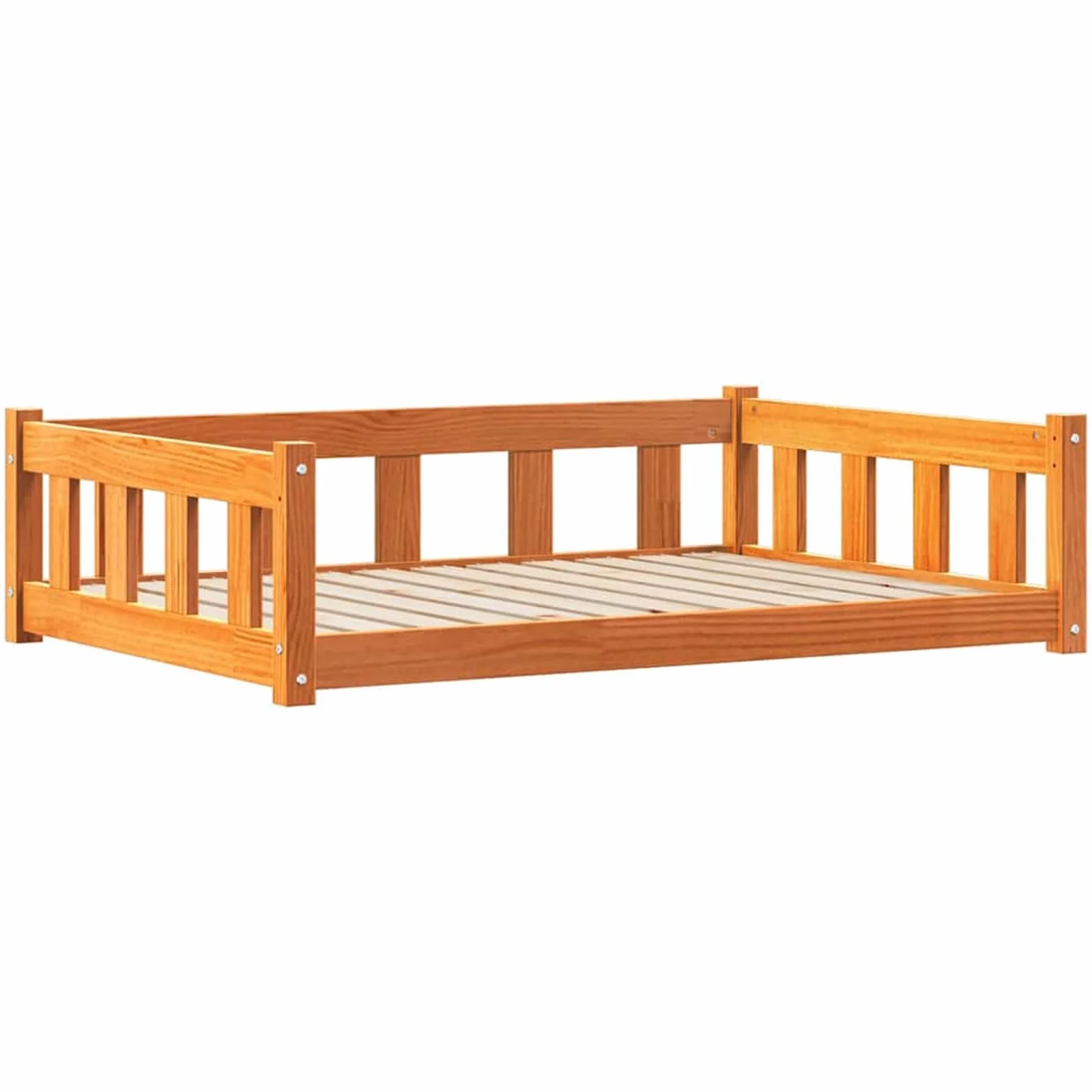 Legowisko dla psa woskowobrązowe 100 x 70 x 28 cm lite drewno sosnowe, do 20 kg | Lite drewno sosnowe, prostokątne do relaksu, tylko do użytku w pomieszczeniach, łatwa pielęgnacja